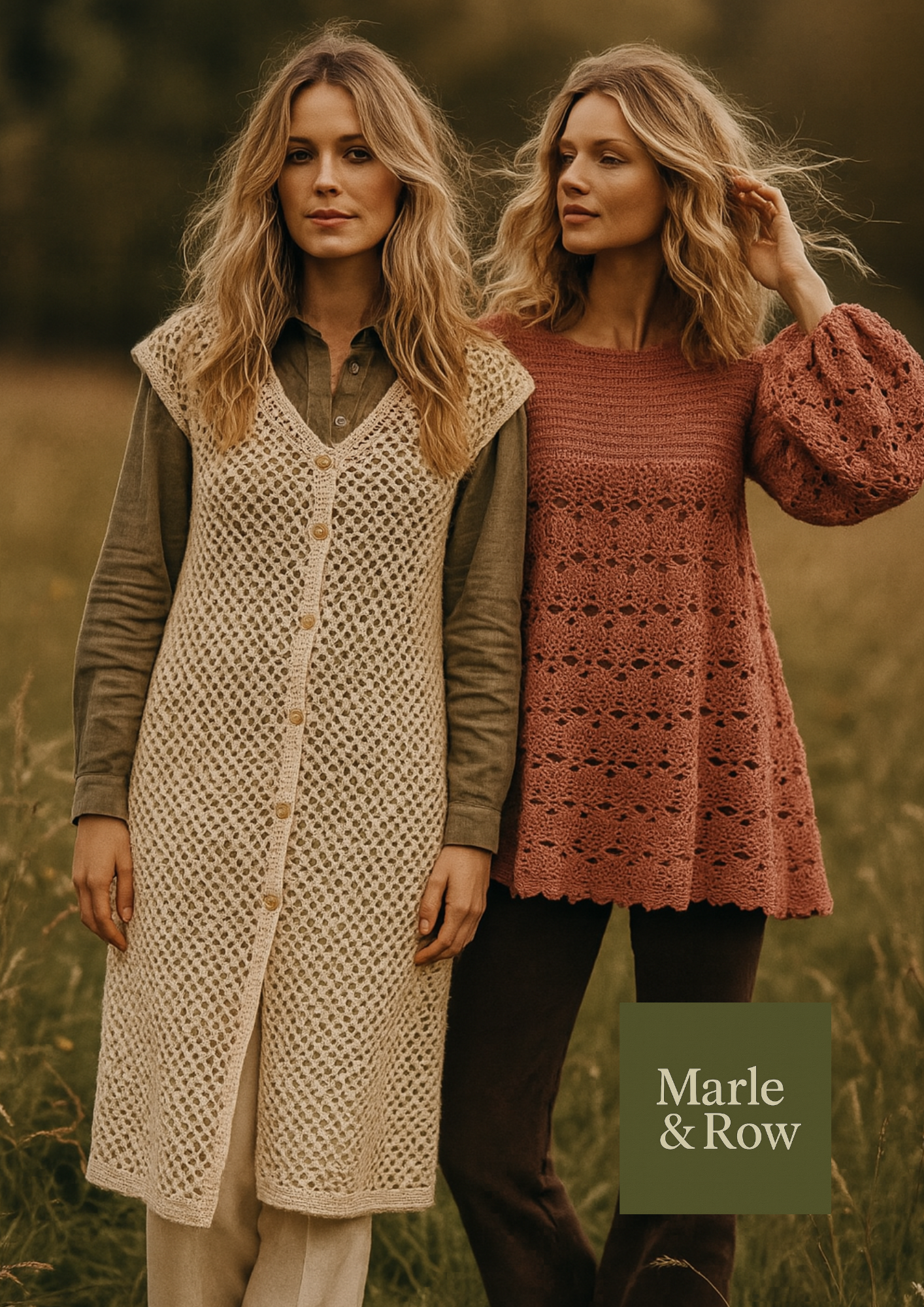 Women's Smock Top & Cardigan 1200 - Knitting Pattern PDF - Instant Download - Marle & Row