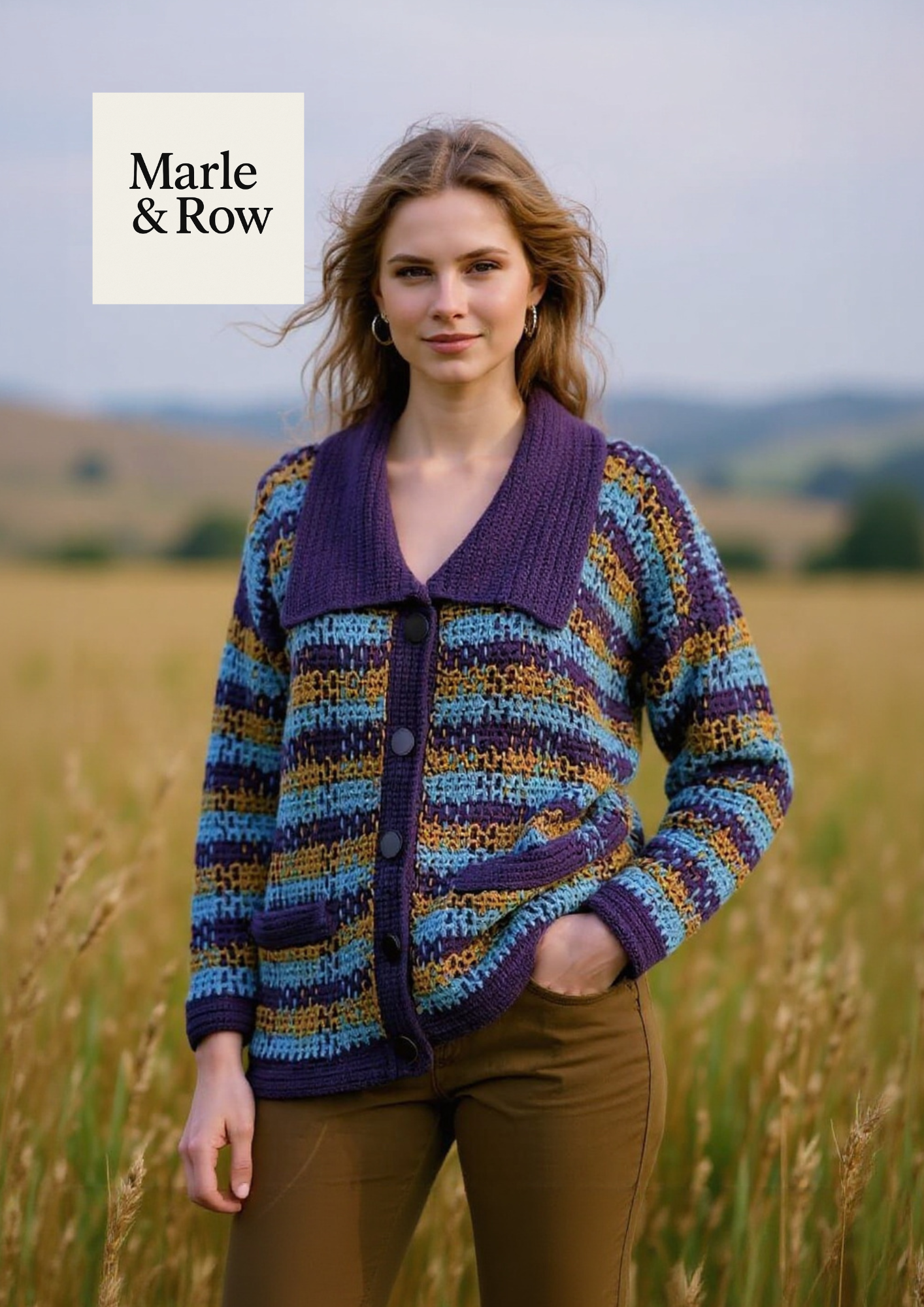 Crochet Pattern Woman's Collar Cardigan 1220