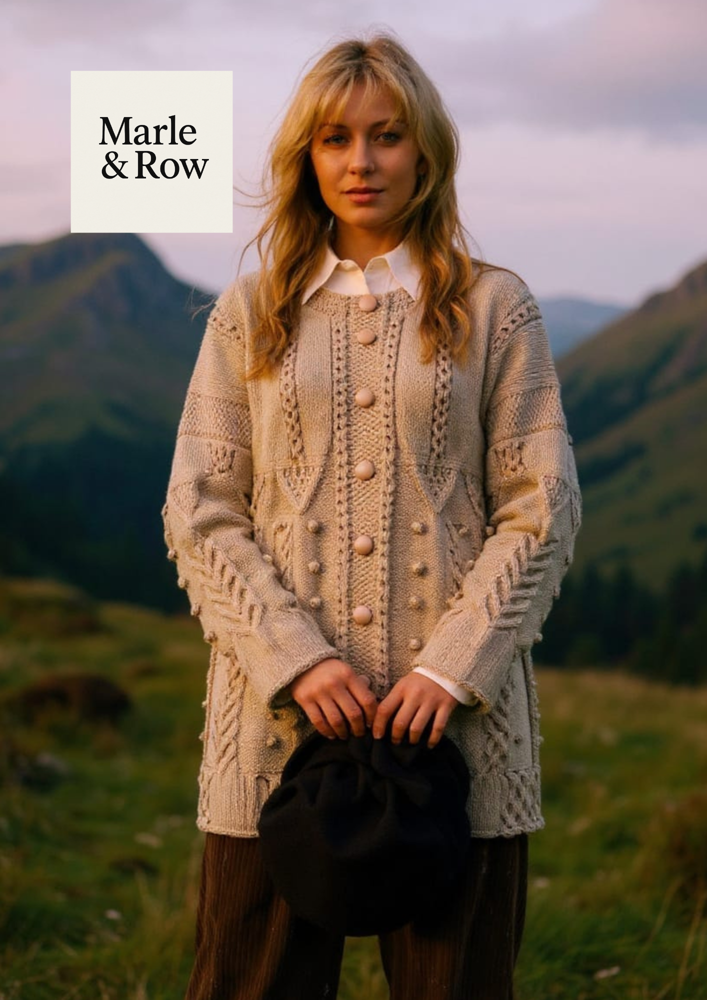 Knitting Pattern Women's Long Cabled Cardigan #1085 Instant PDF Download