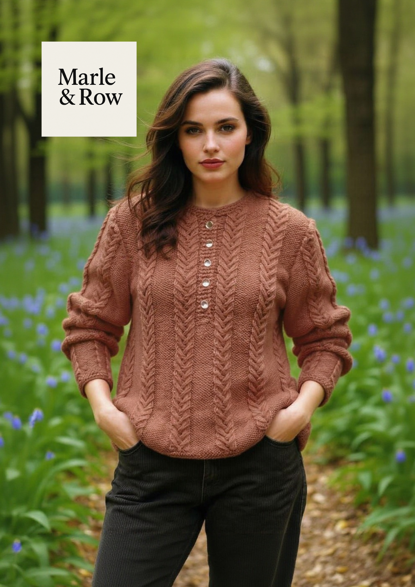 Knitting Pattern Women's Button Neck Jumper 1223 Instant PDF Download