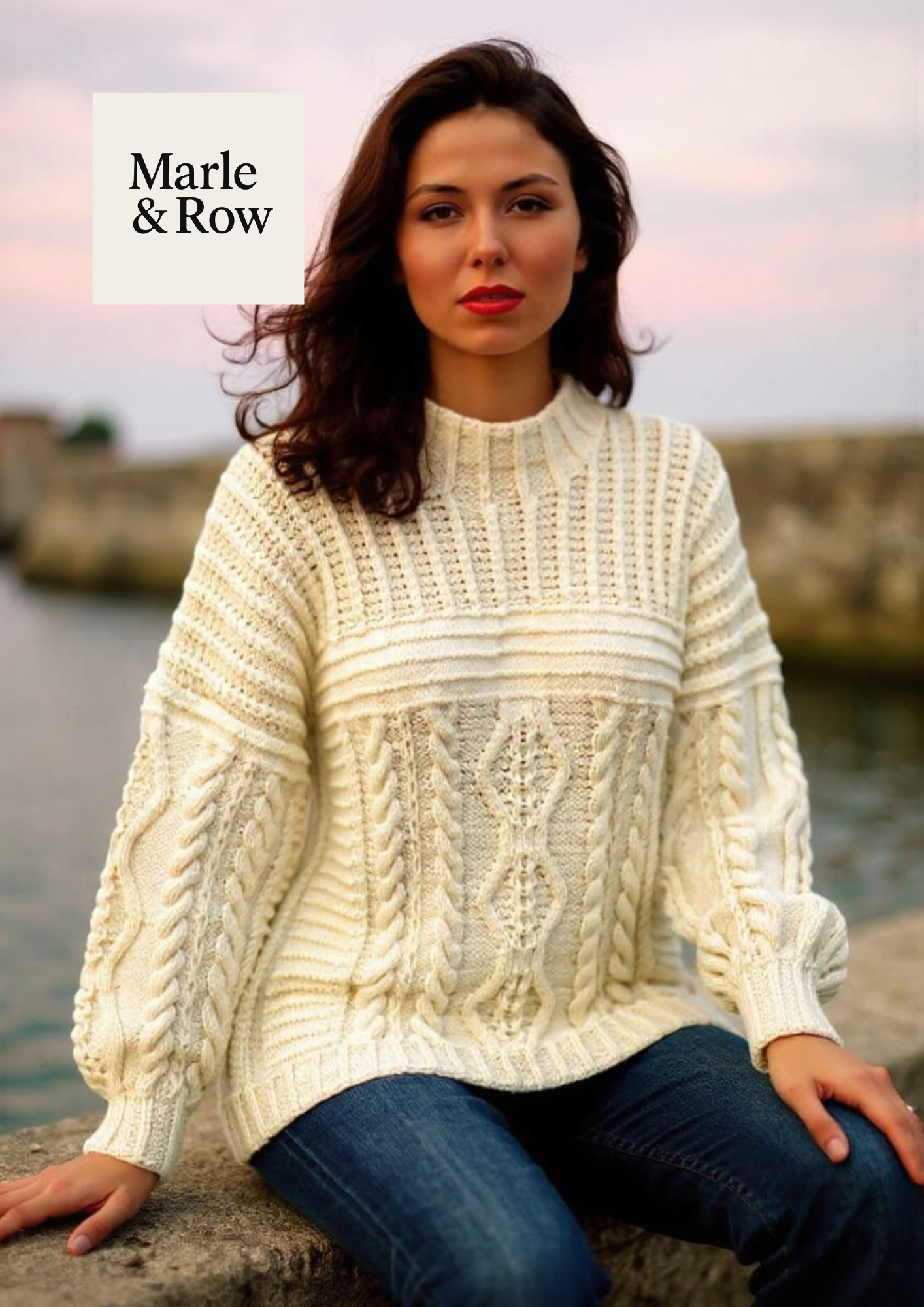 Knitting Pattern Women's Long-line Jumper #1060
