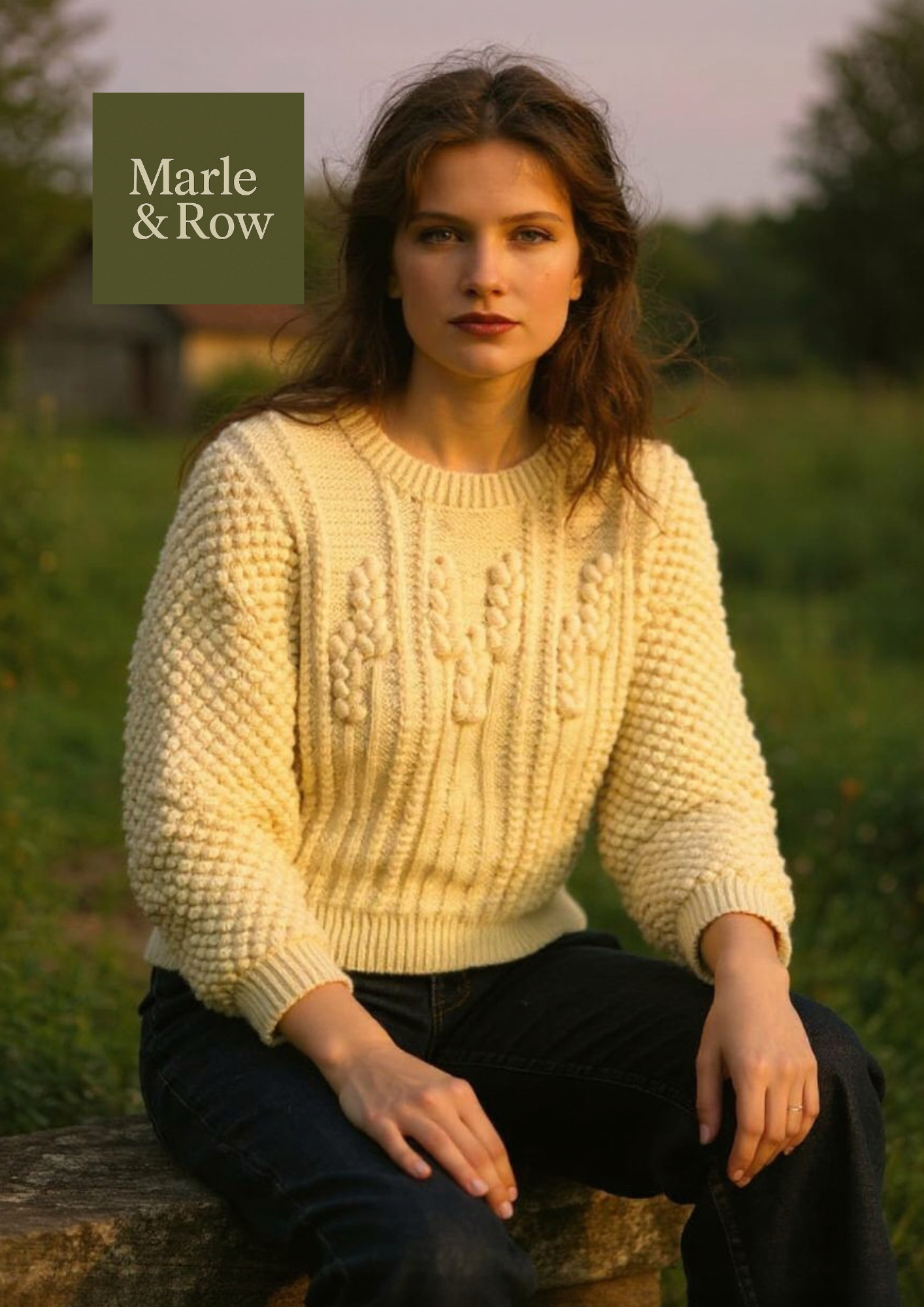 Knitting Pattern Women's Wheat Ear Jumper #1059