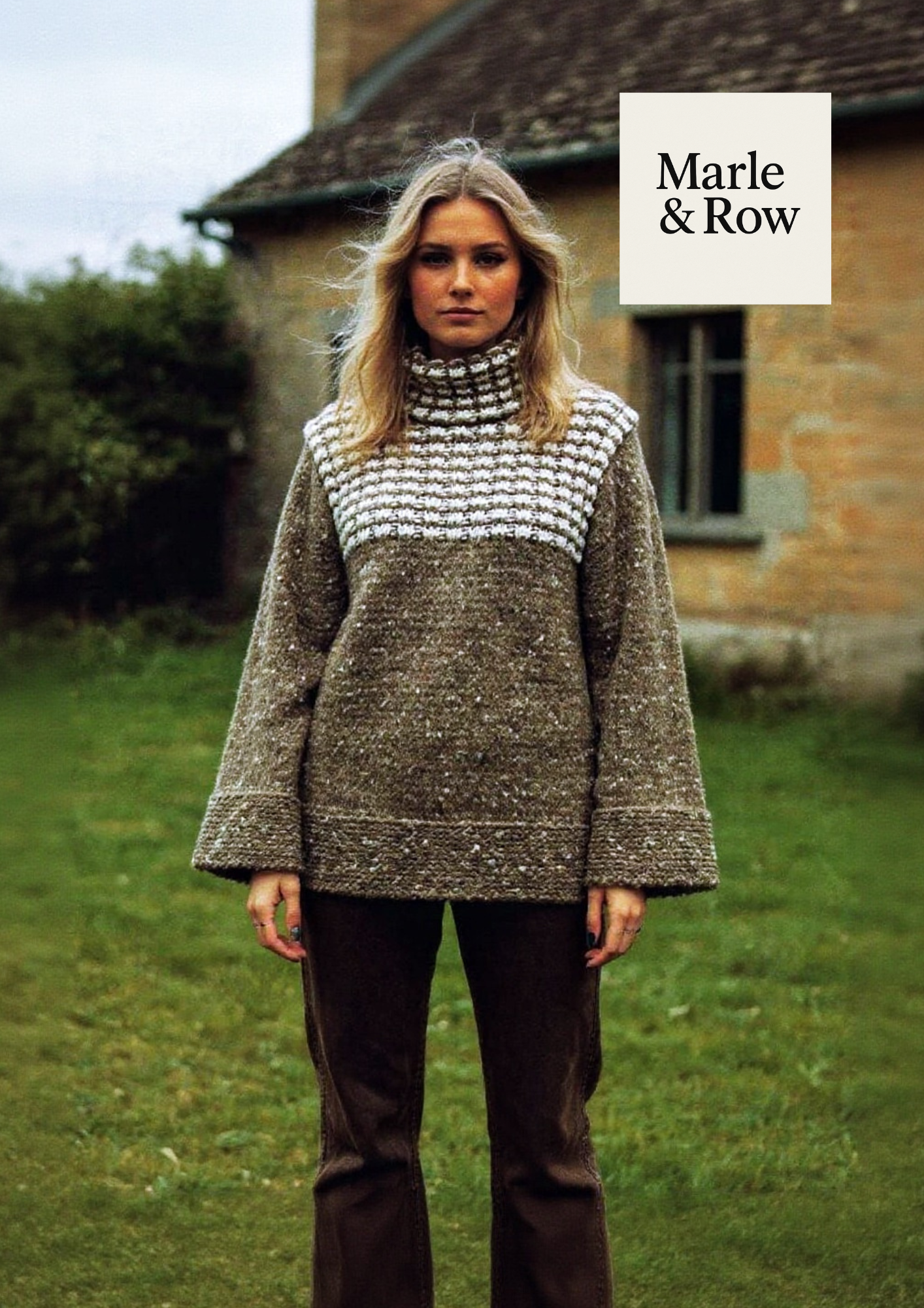 Knitting Pattern Women's Chunky Yoked Tunic Sweater 1003