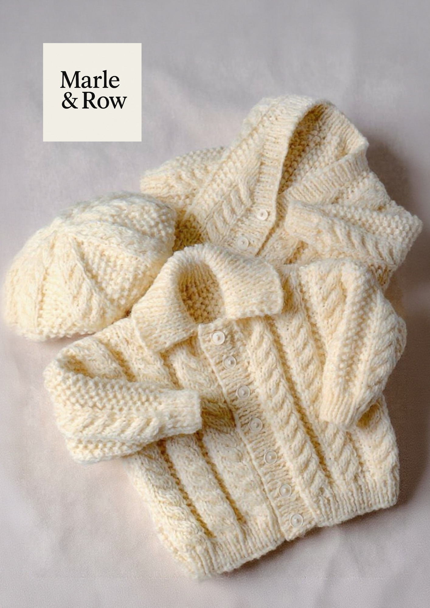 Baby's Cabled Aran Jumper 1153 - Knitting Pattern PDF - Instant Download - Marle & Row