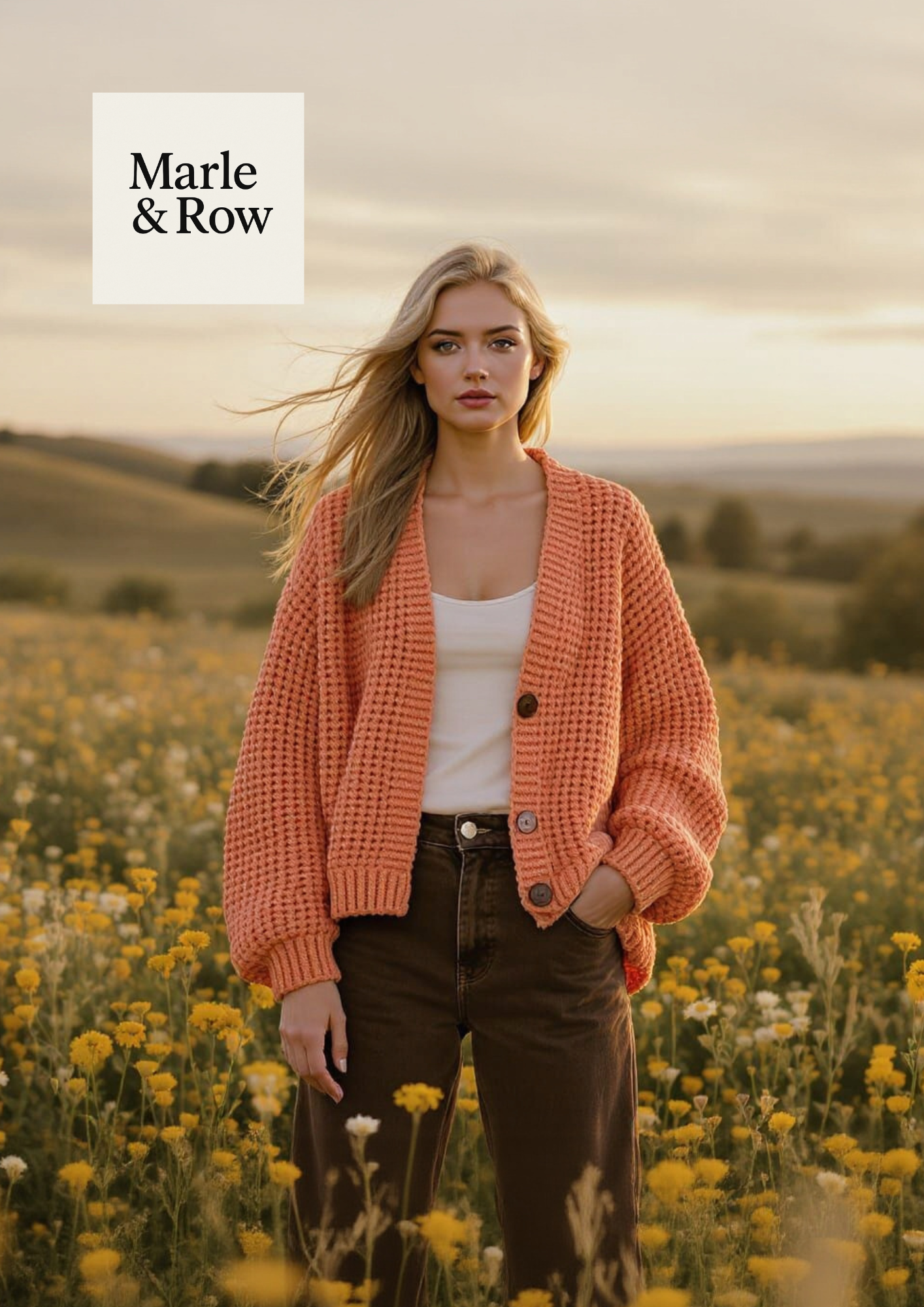 Waffle V-Neck Balooon Sleeve Cardigan Crochet Pattern