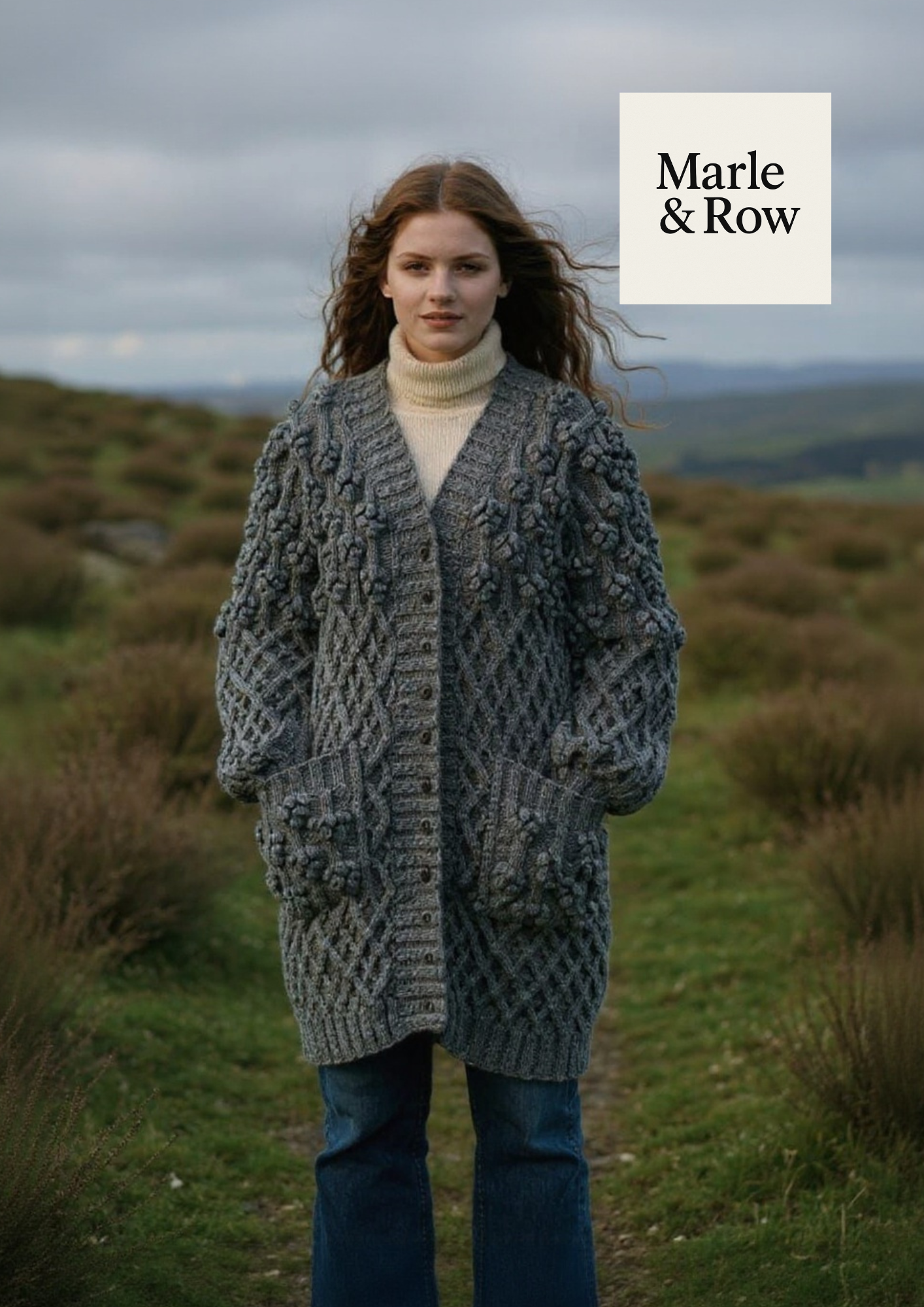 Knitting Pattern Women's Chunky Long Textured Coat & Hat Instant PDF Download 1169