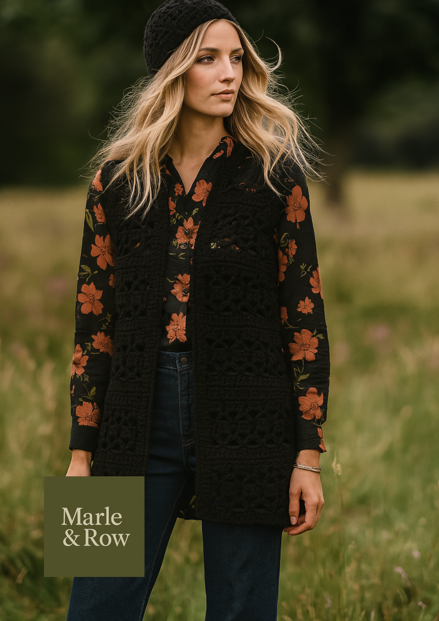 Crochet Pattern Women's Long Waistcoat Cardigan 1009