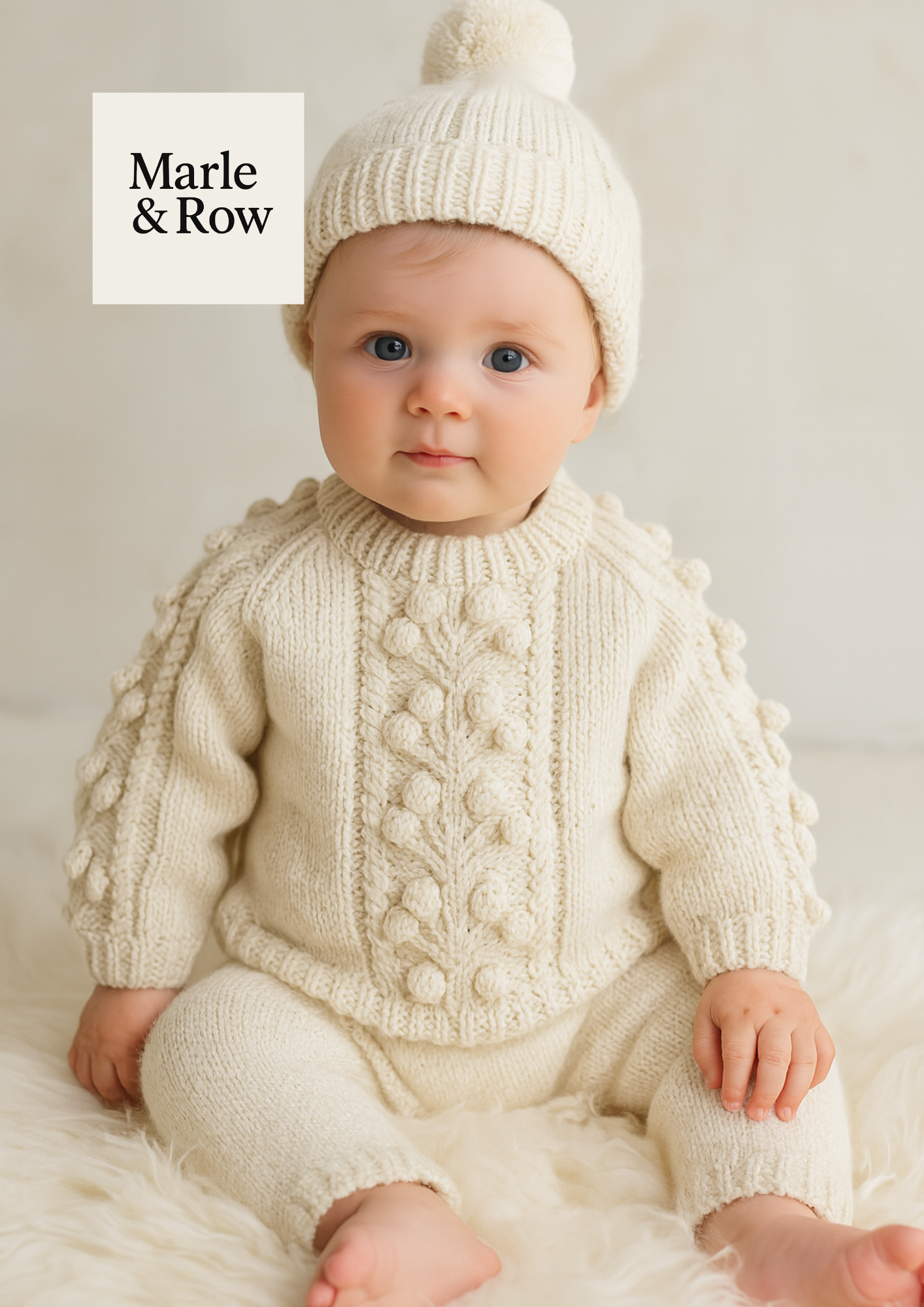 Knitting Pattern Baby's Cabled Jumper Set 1195