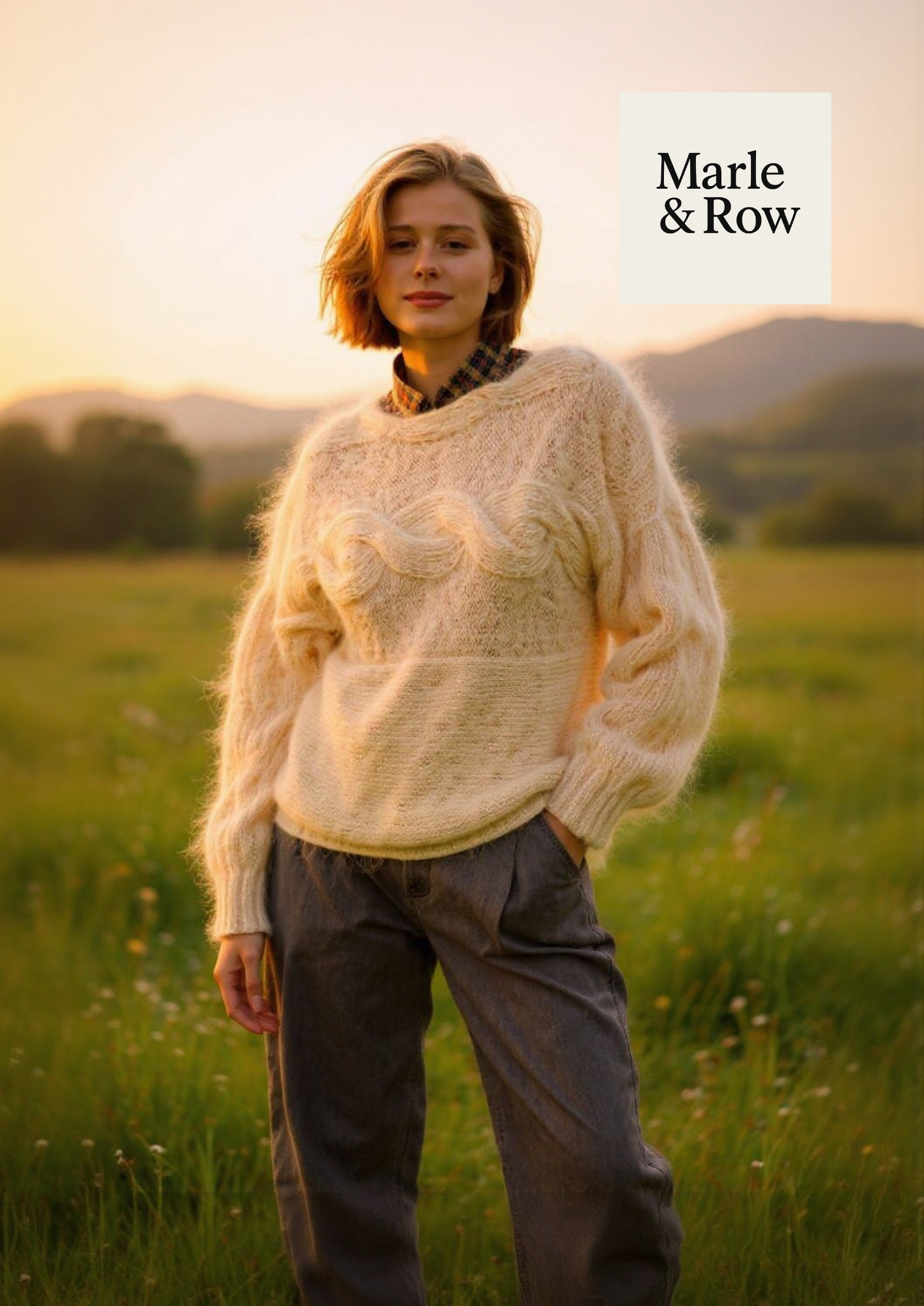 Knitting Pattern Sideways-Cable Jumper Instant Digital PDF Download 1232