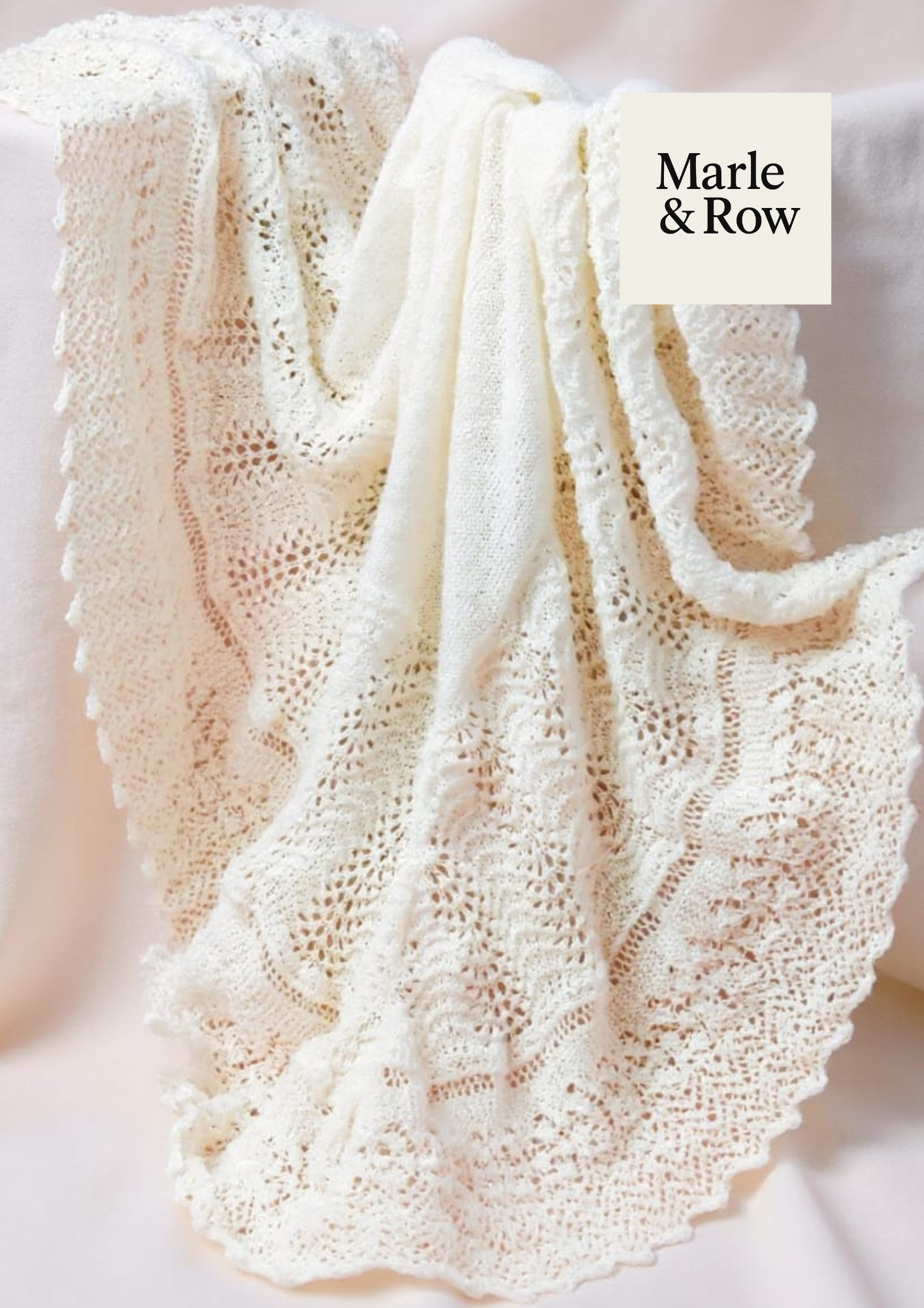 Baby's Lace Border 3-ply Afghan/Blanket 1202 - Knitting Pattern PDF - Instant Download - Marle & Row
