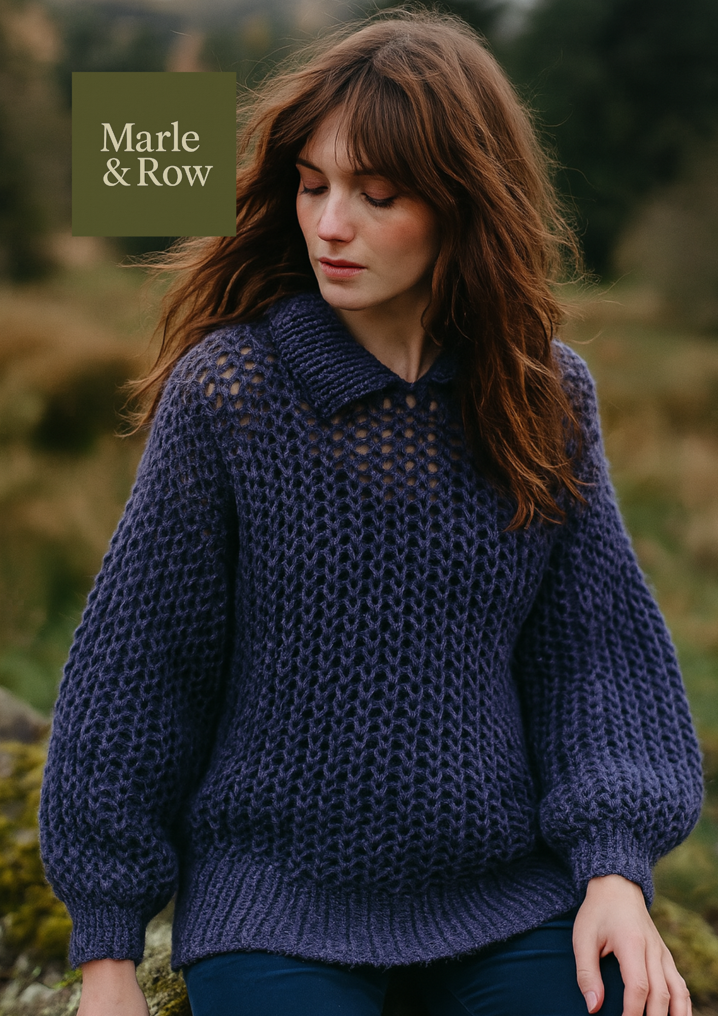 Knitting Pattern Women's Super Chunky Collar Jumper 1007