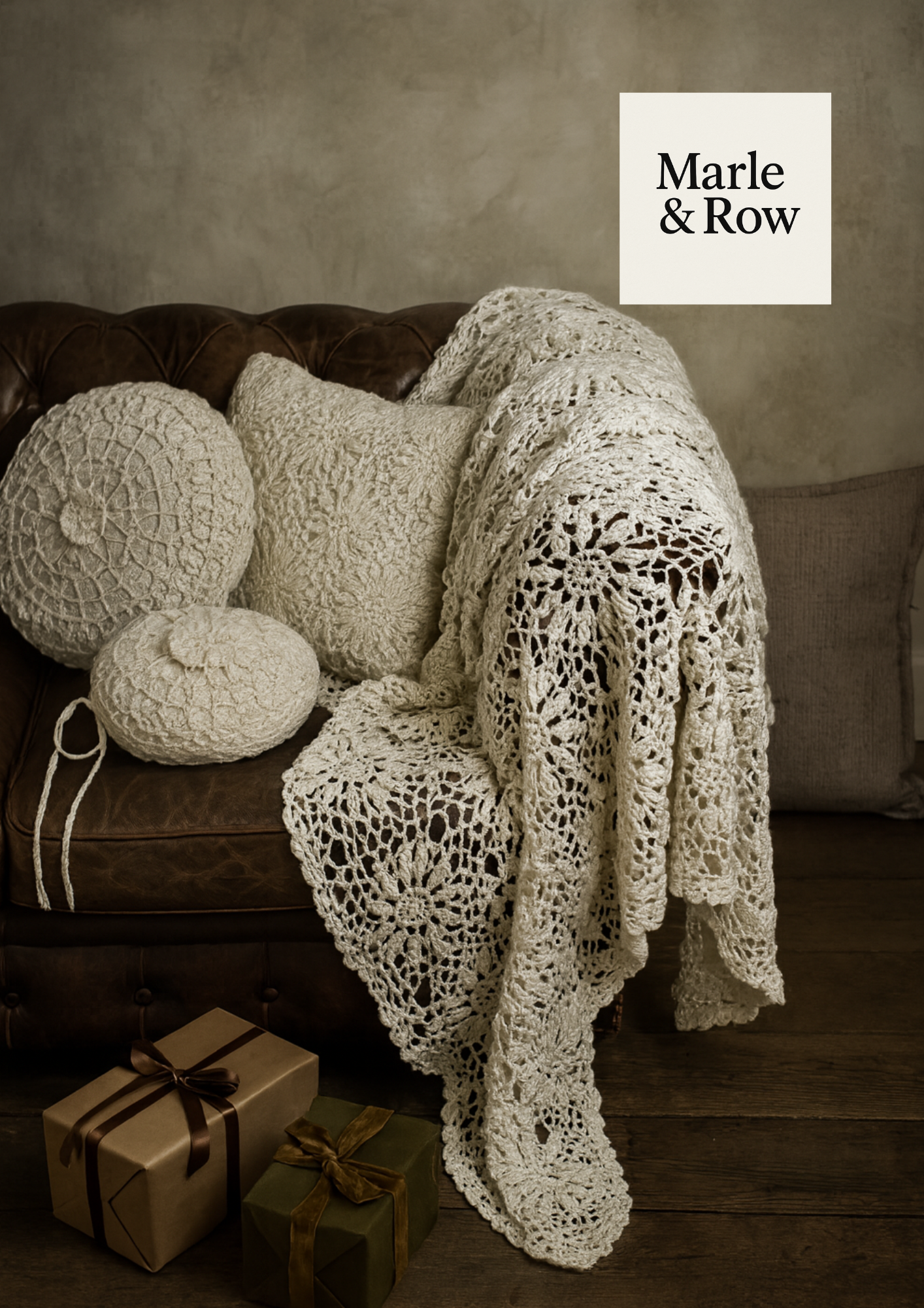 Crochet Pattern Lacy Afghan/Blanket & Pillows 1150 Instant PDF Download