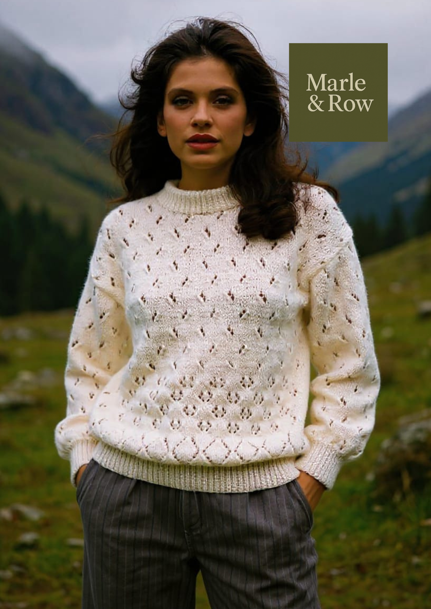 Knitting Pattern Women's Pointelle Jumper #1029