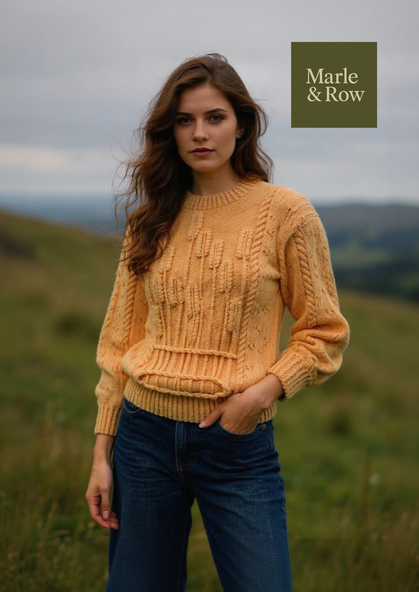Women's Wheatsheaf Aran Jumper Sweater #1174 - Knitting Pattern PDF - Instant Download