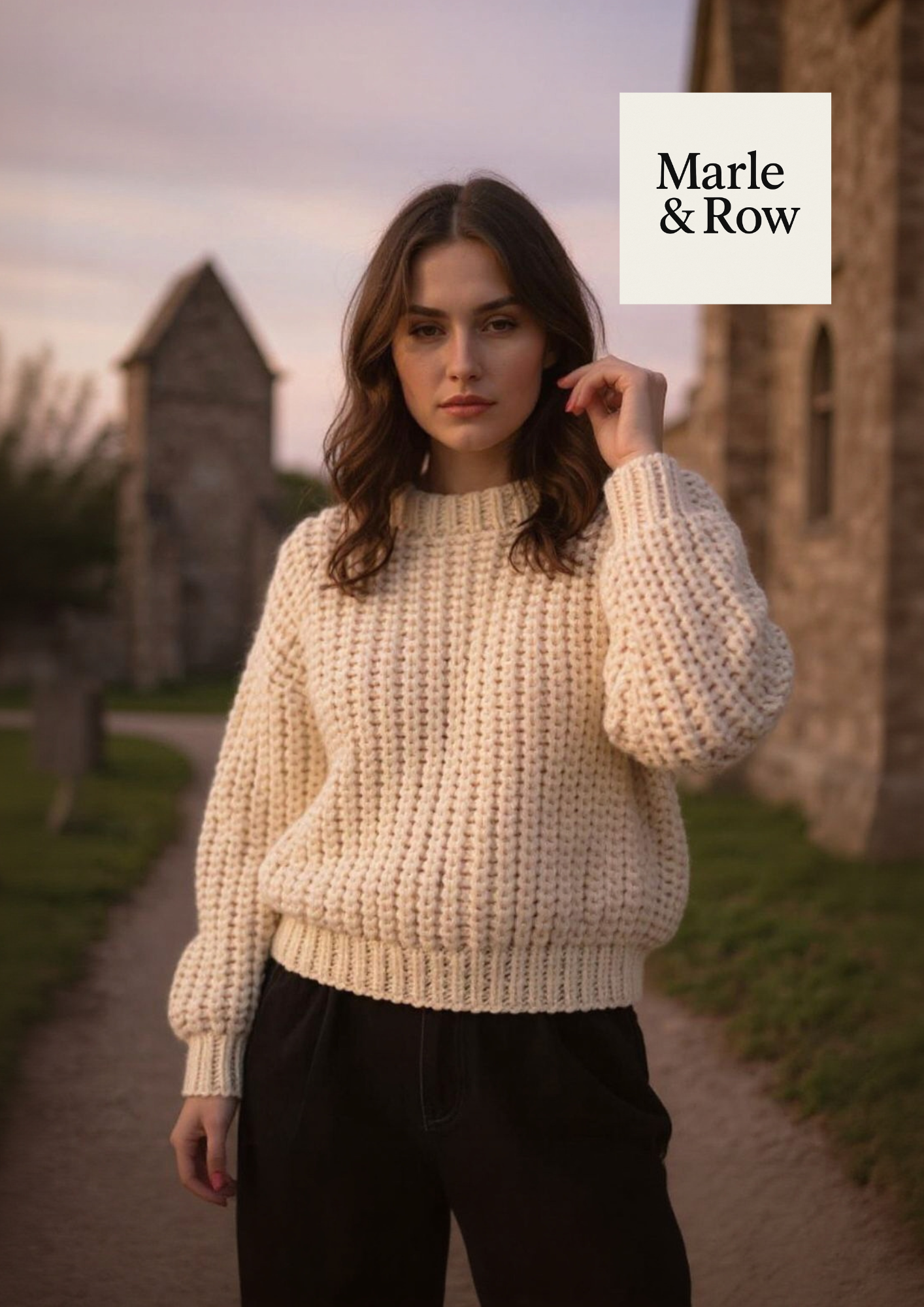 Women's Easy Chunky Ribbed Jumper 1147 - Knitting Pattern PDF - Instant Download - Marle & Row