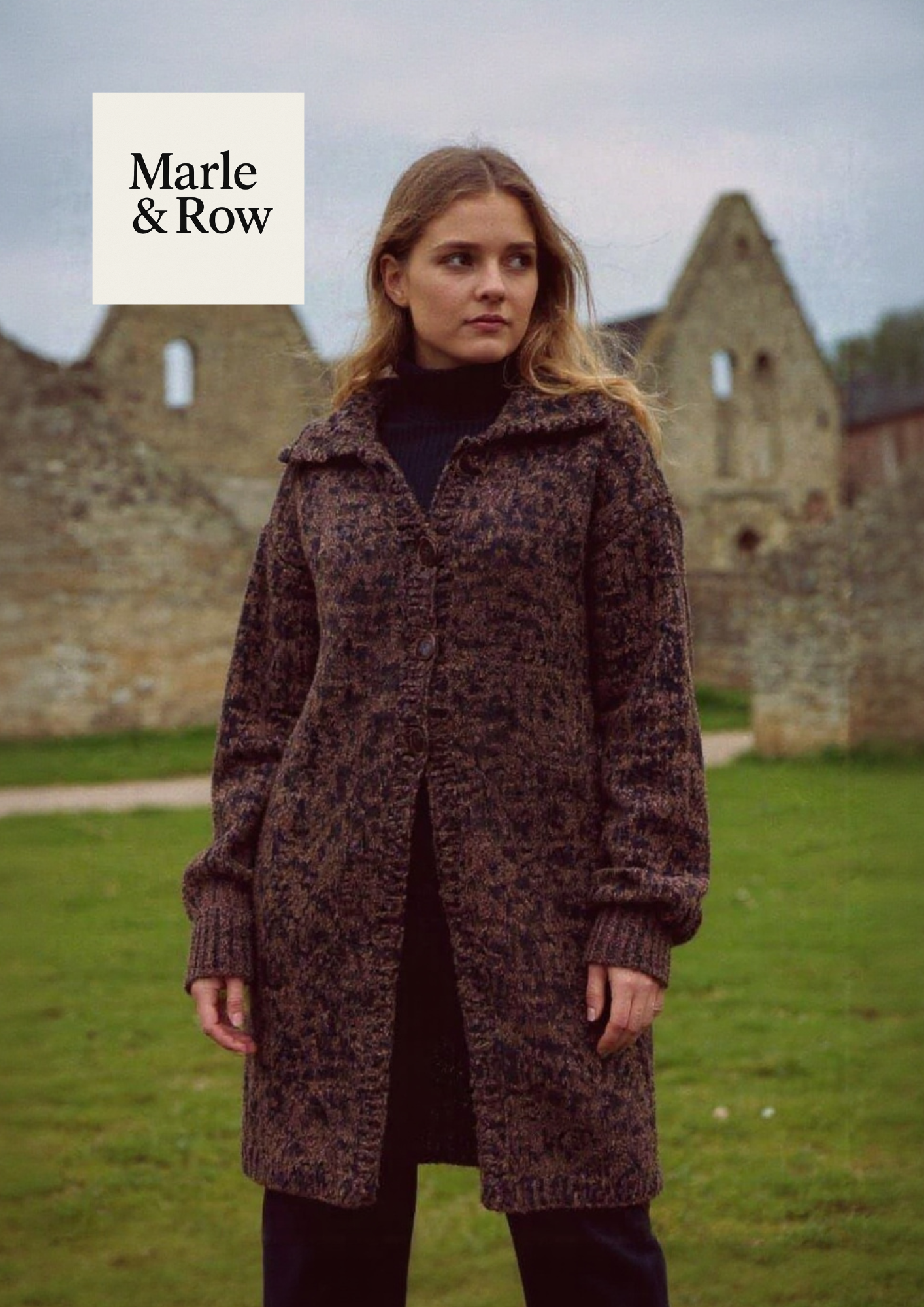 Women's Long Chunky Cardigan Coat 1167 - Knitting Pattern PDF - Instant Download - Marle & Row