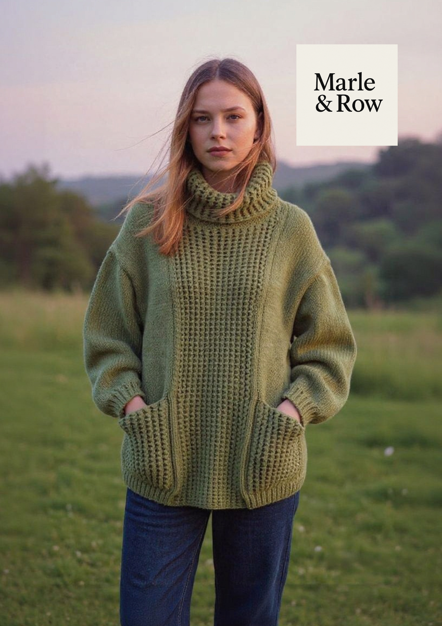 Women's Roll-Neck Textured Jumper/Sweater 1135 - Knitting Pattern PDF - Instant Download