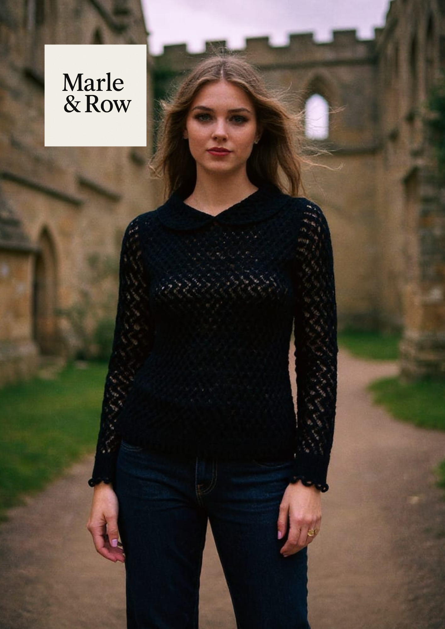 Knitting Pattern Women's Peter Pan Collar Top #1078