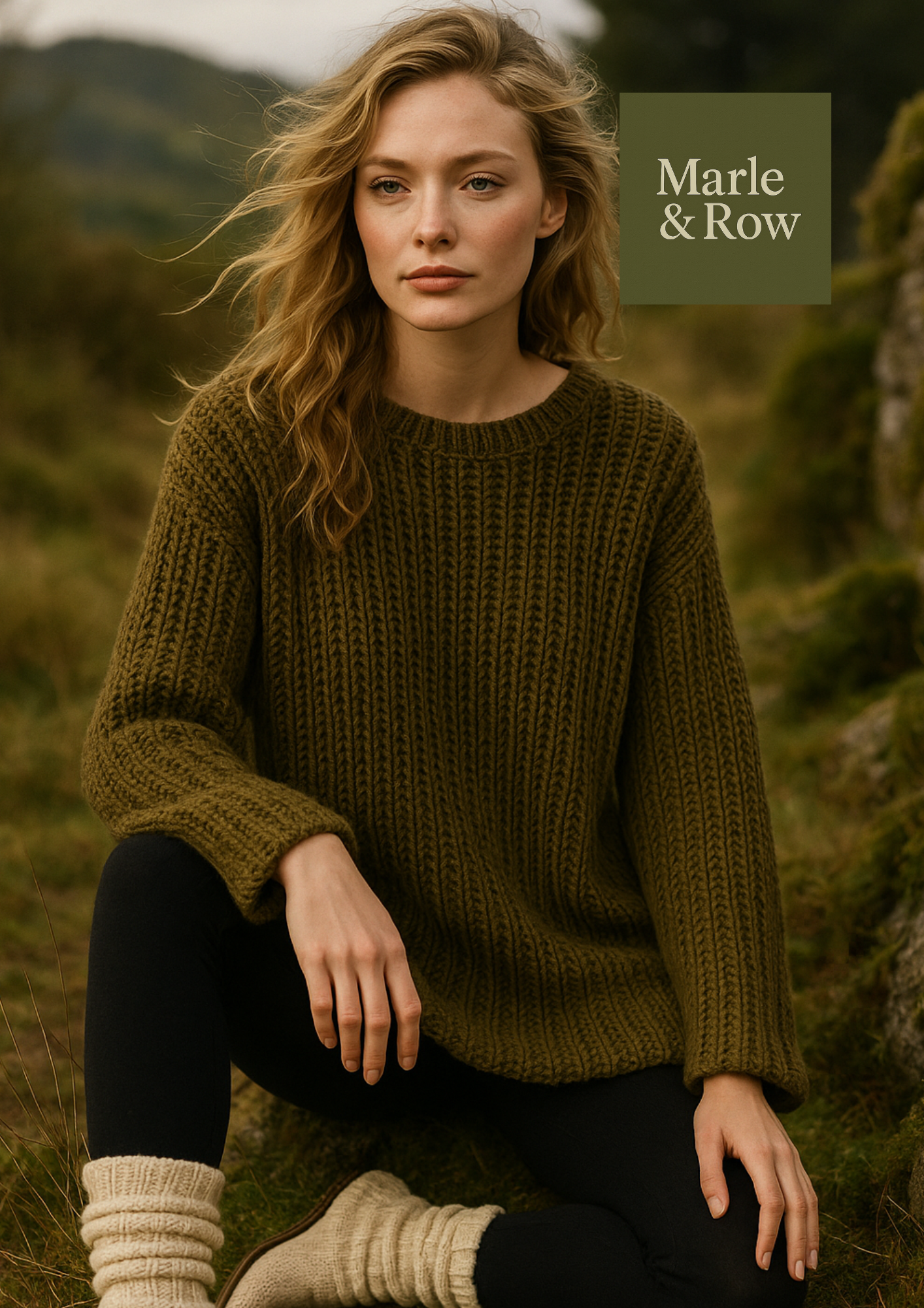 Knitting Pattern Women's Aran Slouchy Jumper 1004