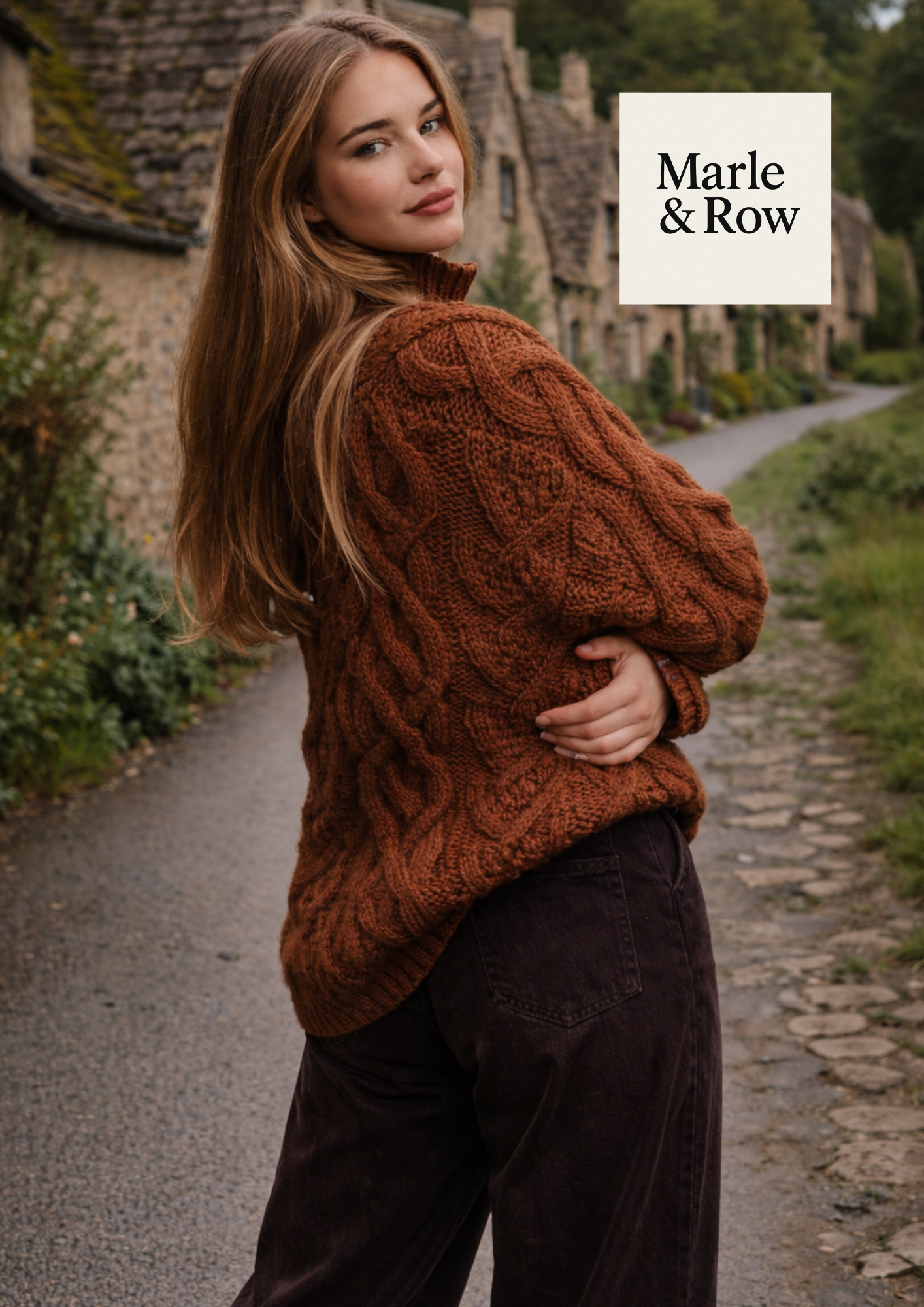 Women's Chunky Cabled Jumper 1254 - Knitting Pattern PDF - Instant Download - Marle & Row