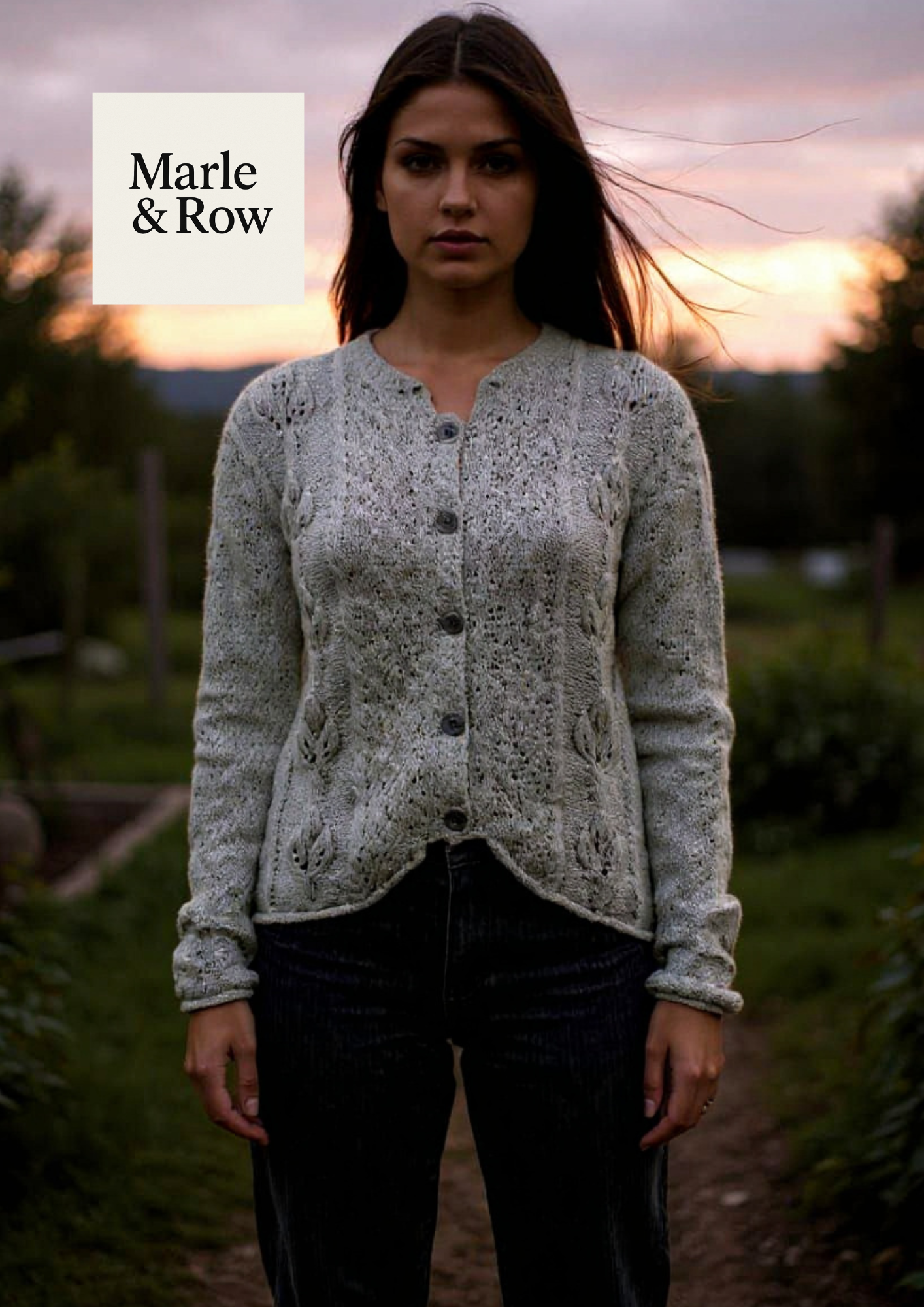 Knitting Pattern Women's Leaf Cardigan 1090