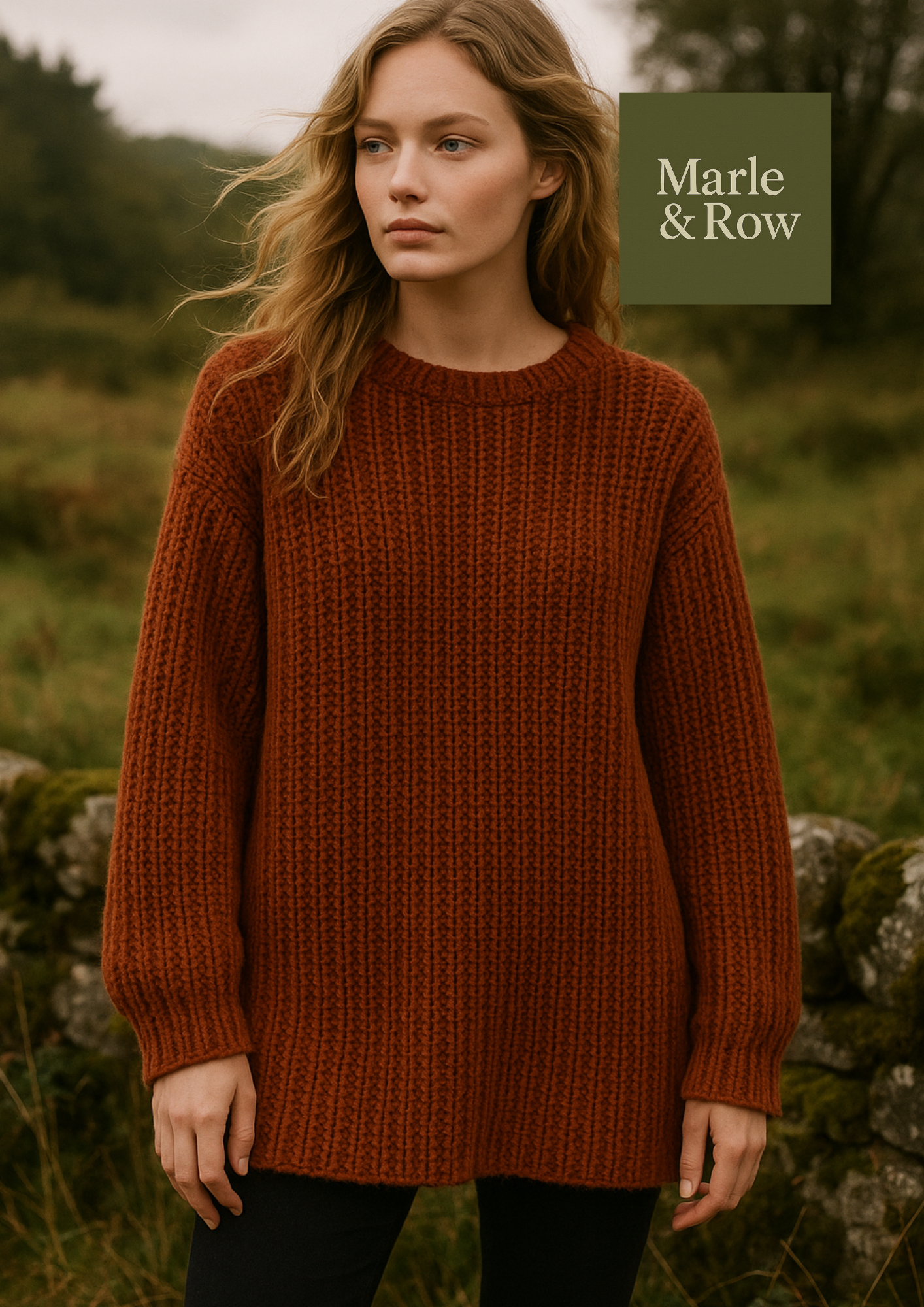 Knitting Pattern Women's Aran Slouchy Jumper 1004