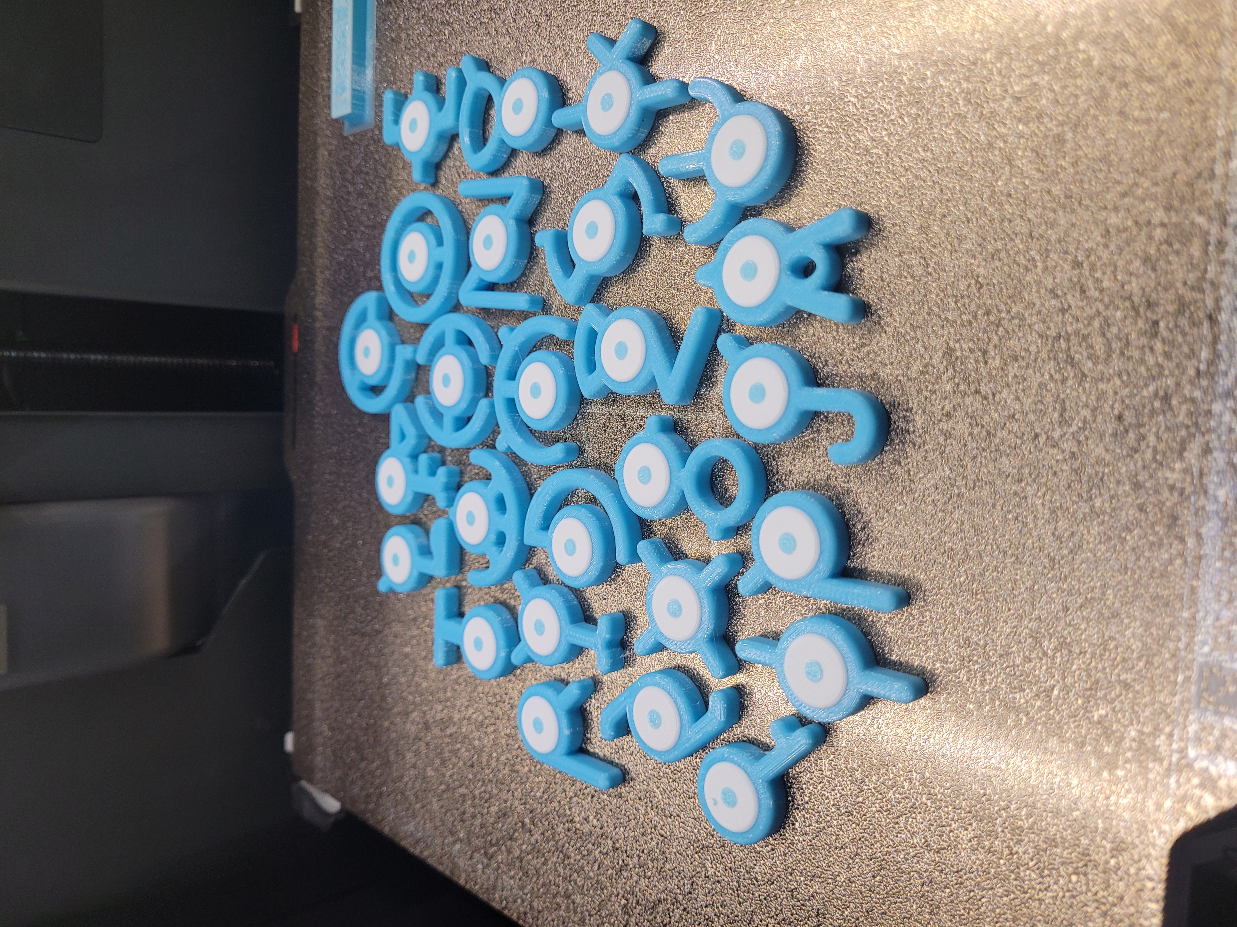 3D Printed Unown Pokémon Magnets