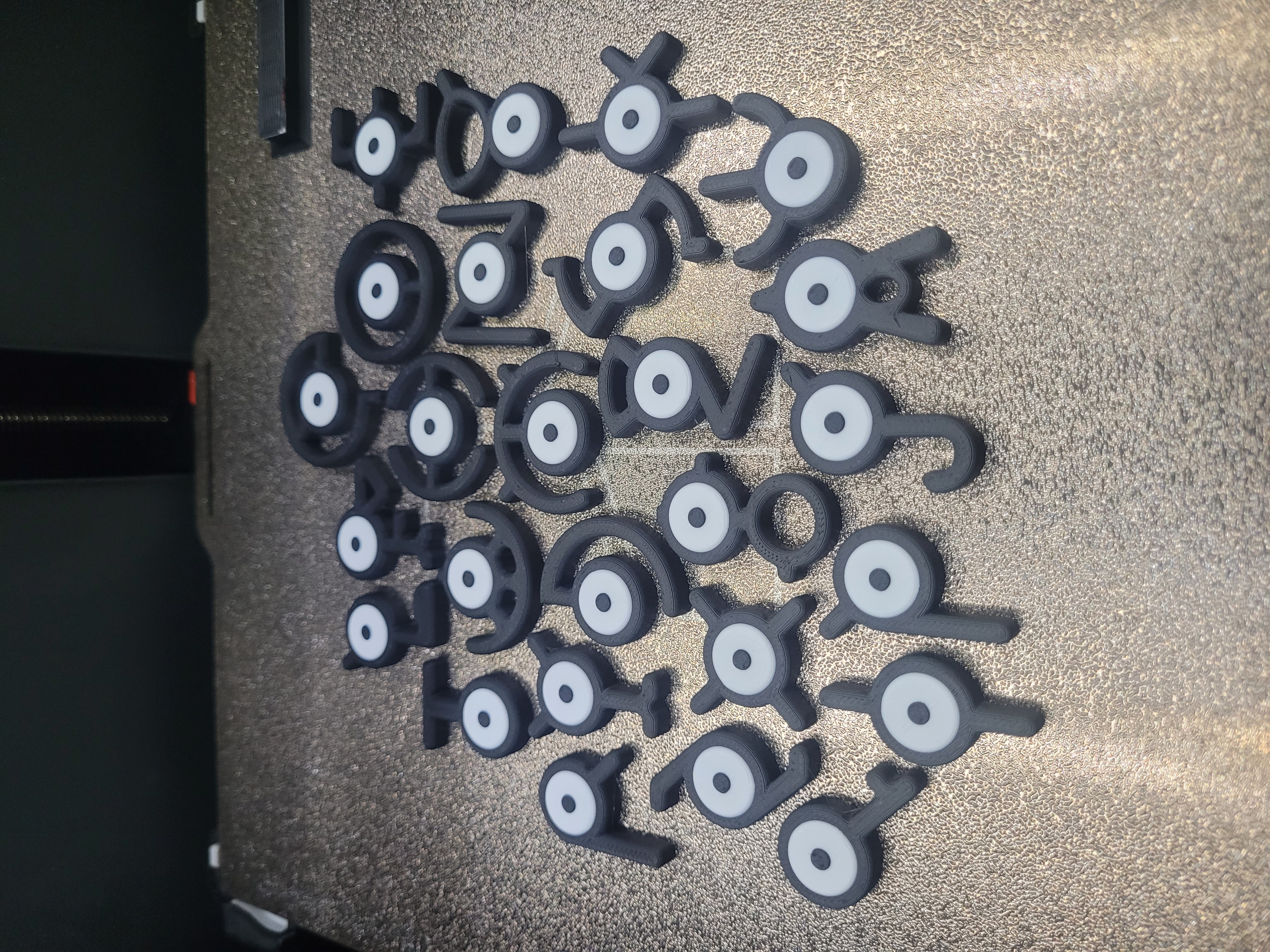 3D Printed Unown Pokémon Magnets