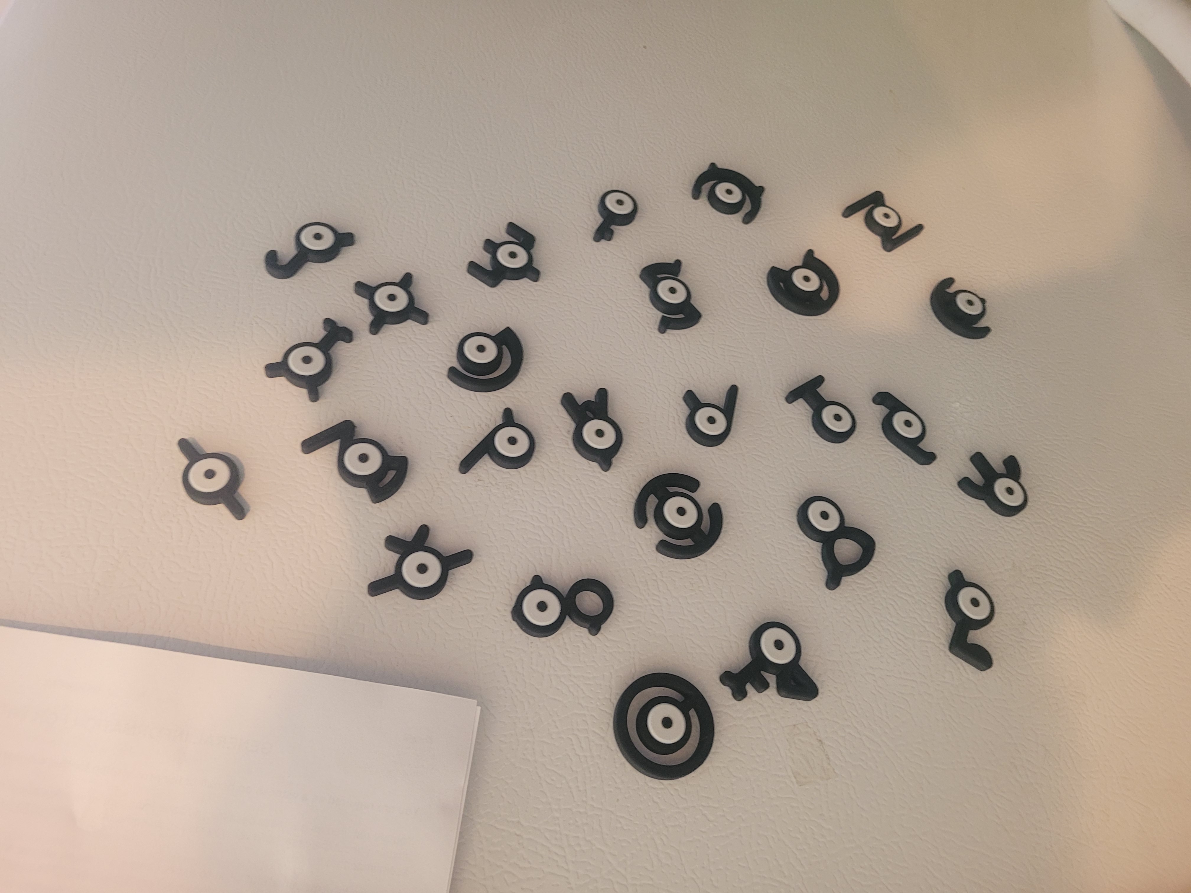 3D Printed Unown Pokémon Magnets