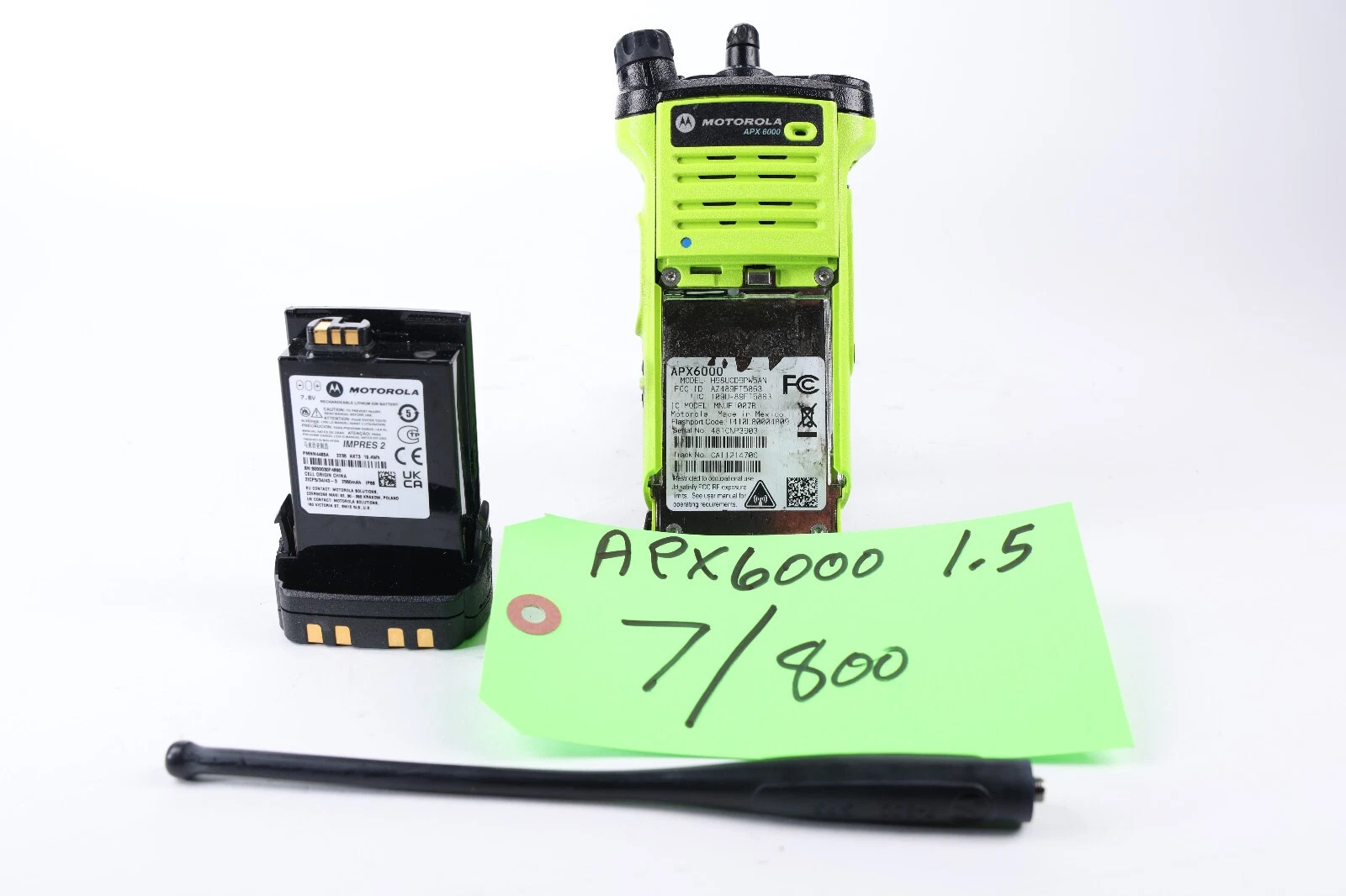 Motorola APX6000 7/800 (5) Algos *Green/ Black Model 1.5