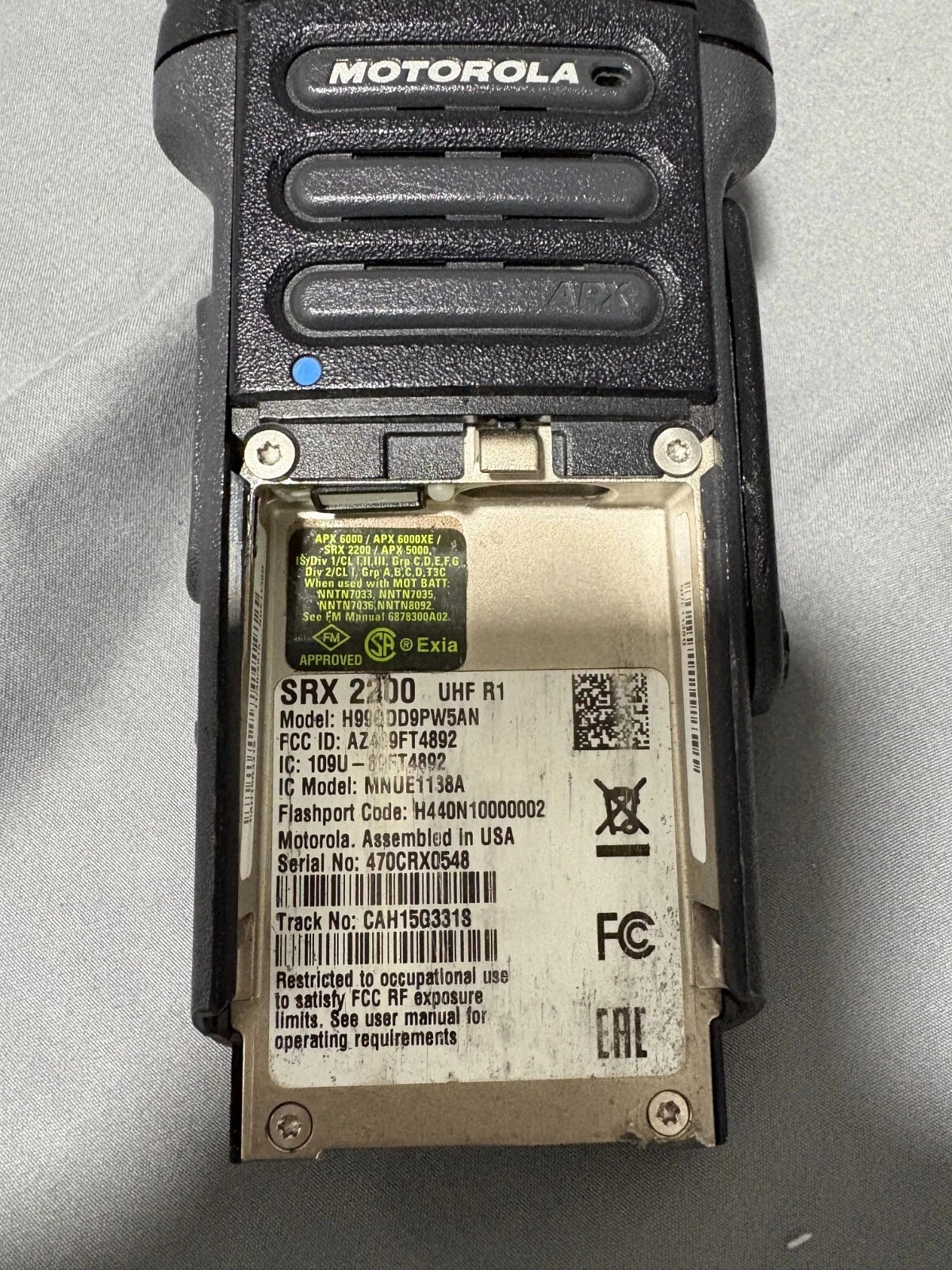 Motorola APX 6000 UHF With 2 Batteries And Charger