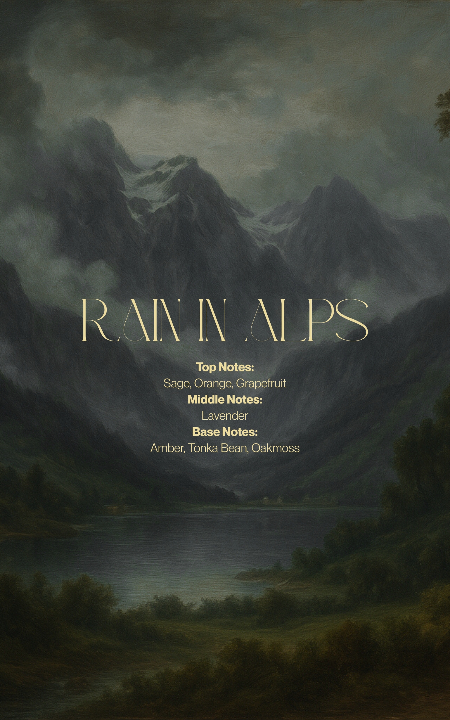 Natural scented candle "Rain in Alps"