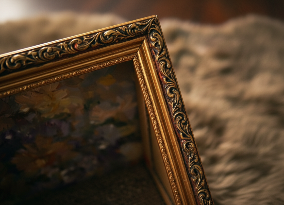 Épuré - Kratzbett mit Gemälde & Holzrahmen