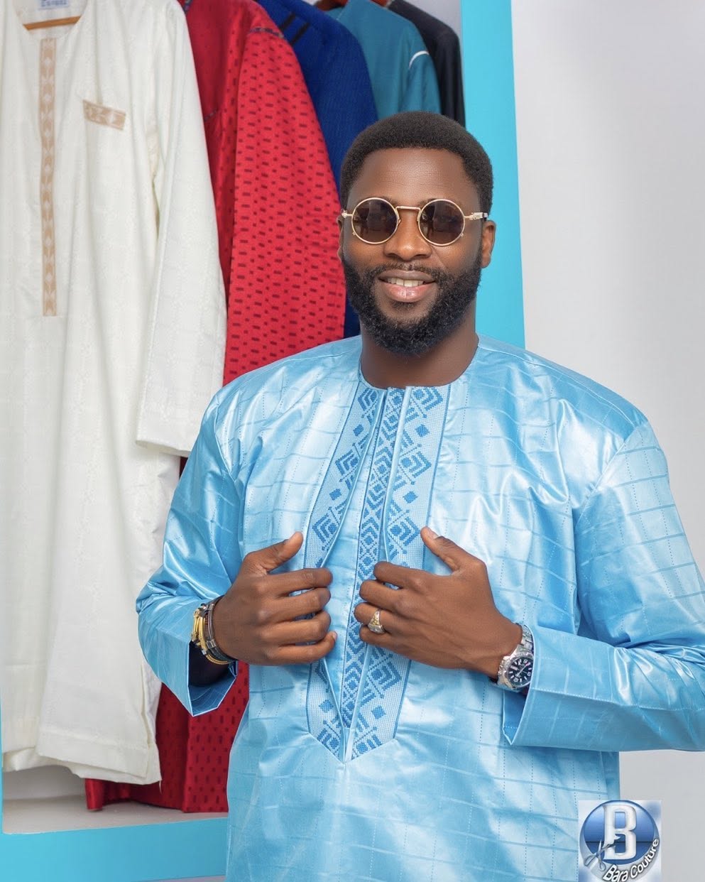 Boubou homme en tissu bazin