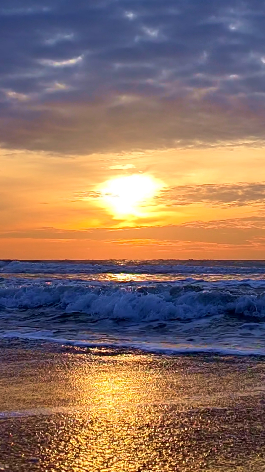 Sunrise waves golden hour