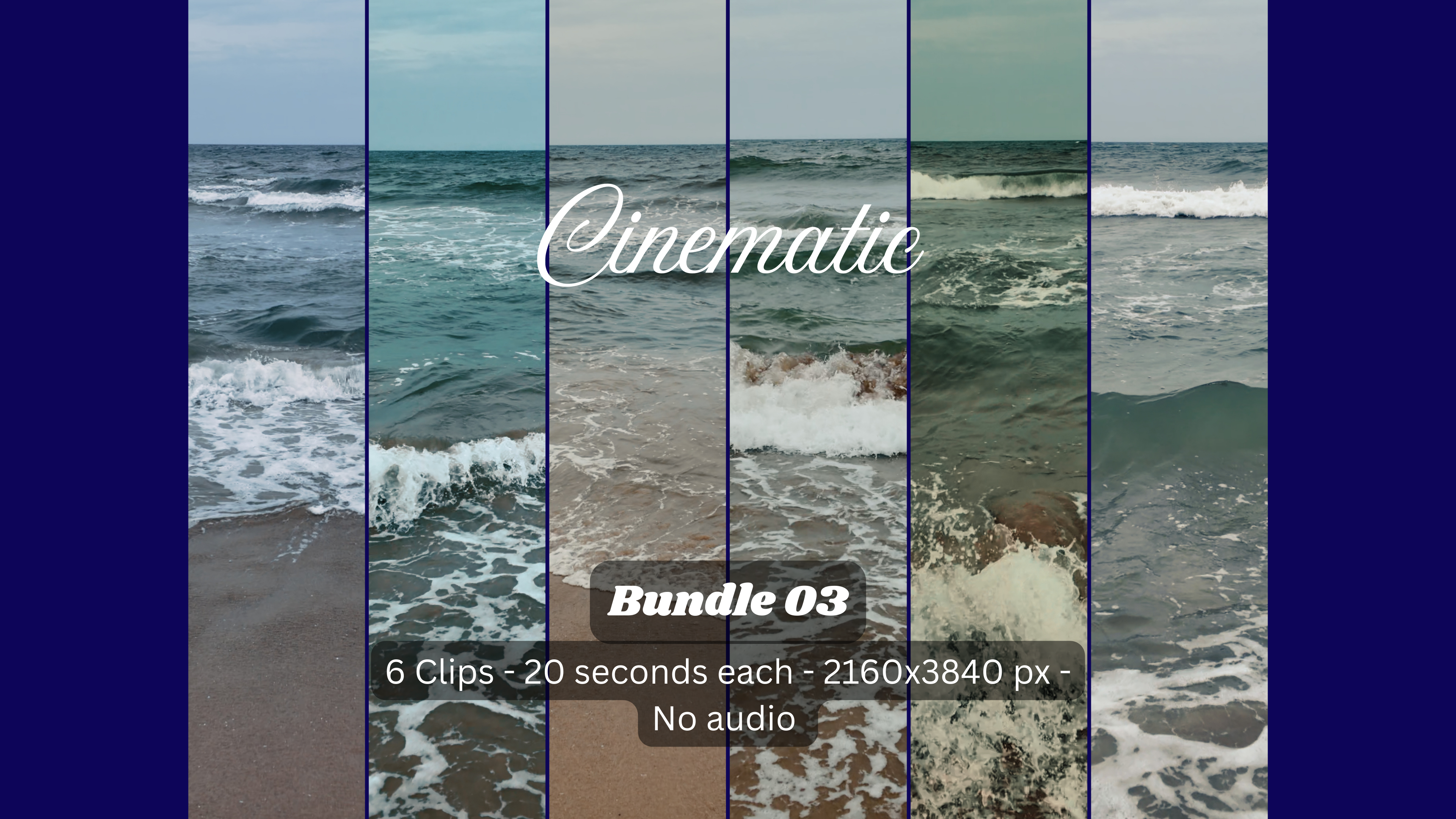 Cinematic 4K Vertical Beach Wave Footage Bundles – Low Cost Stock Videos