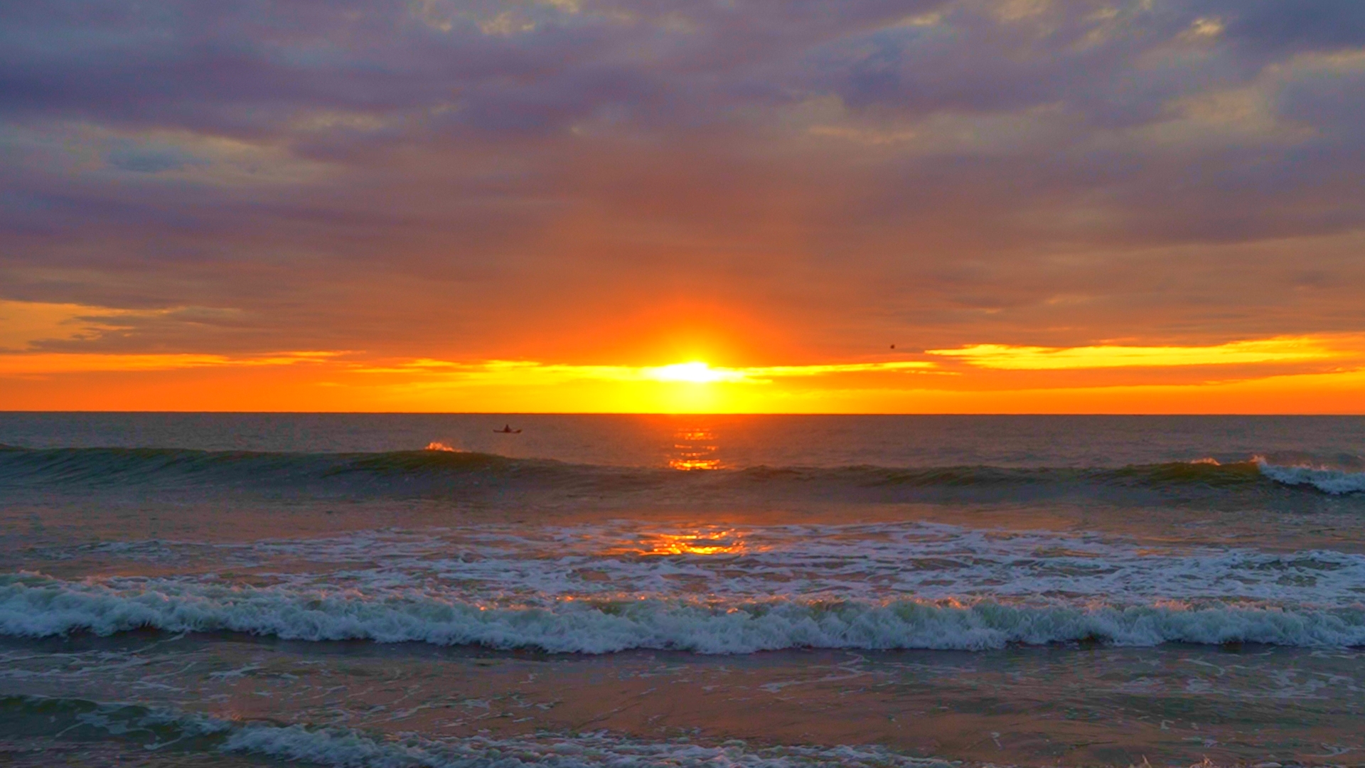 Stunning Sunrise Over Ocean Waves | HD Stock Footage Download