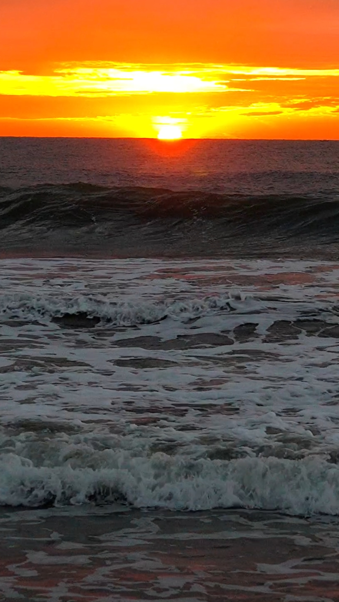 Beautiful Sunrise waves golden hour