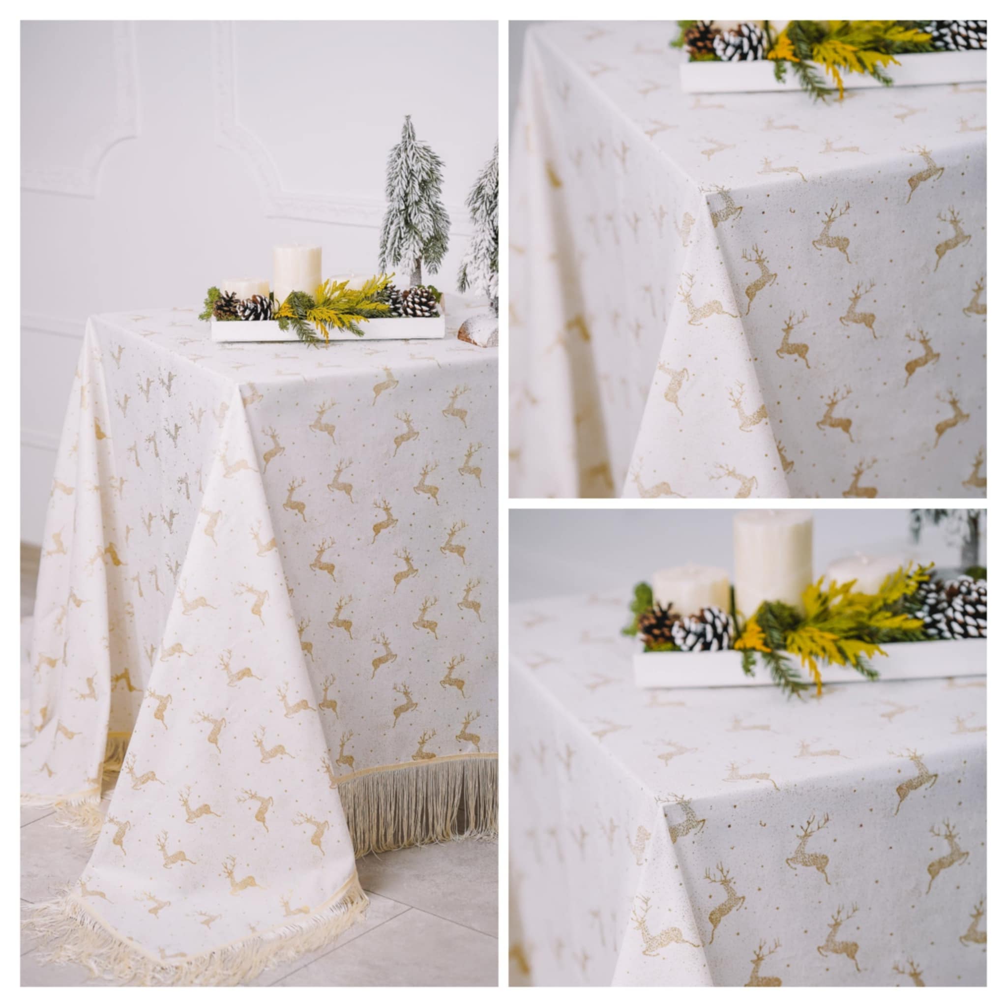 Šventinė staltiesė "AUKSINIAI ELNIAI"