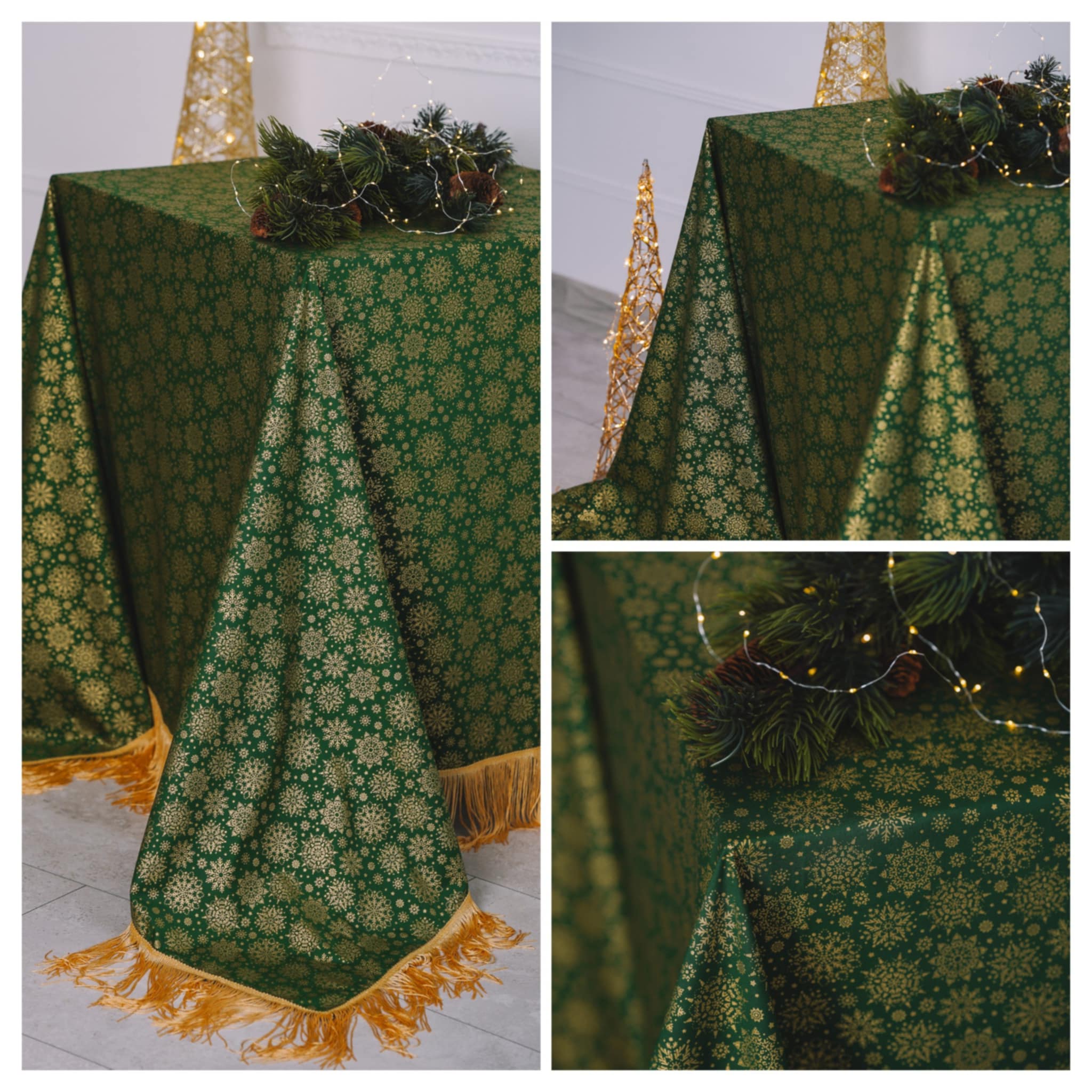 Šventinė staltiesė "SMARAGDINIS VAKARAS"