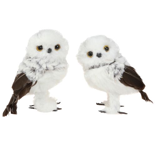 Dekoracija (pora, 2 vnt.) "SNIEGINĖS PELĖDOS I"