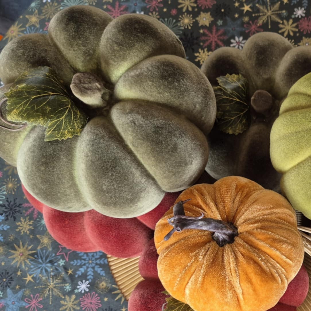 Žalias aksominis moliūgas (20 cm)