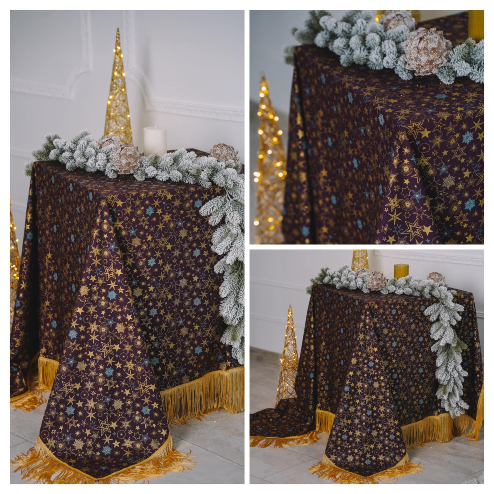 Šventinė staltiesė "AUKSINIS ŽVAIGŽDYNAS"