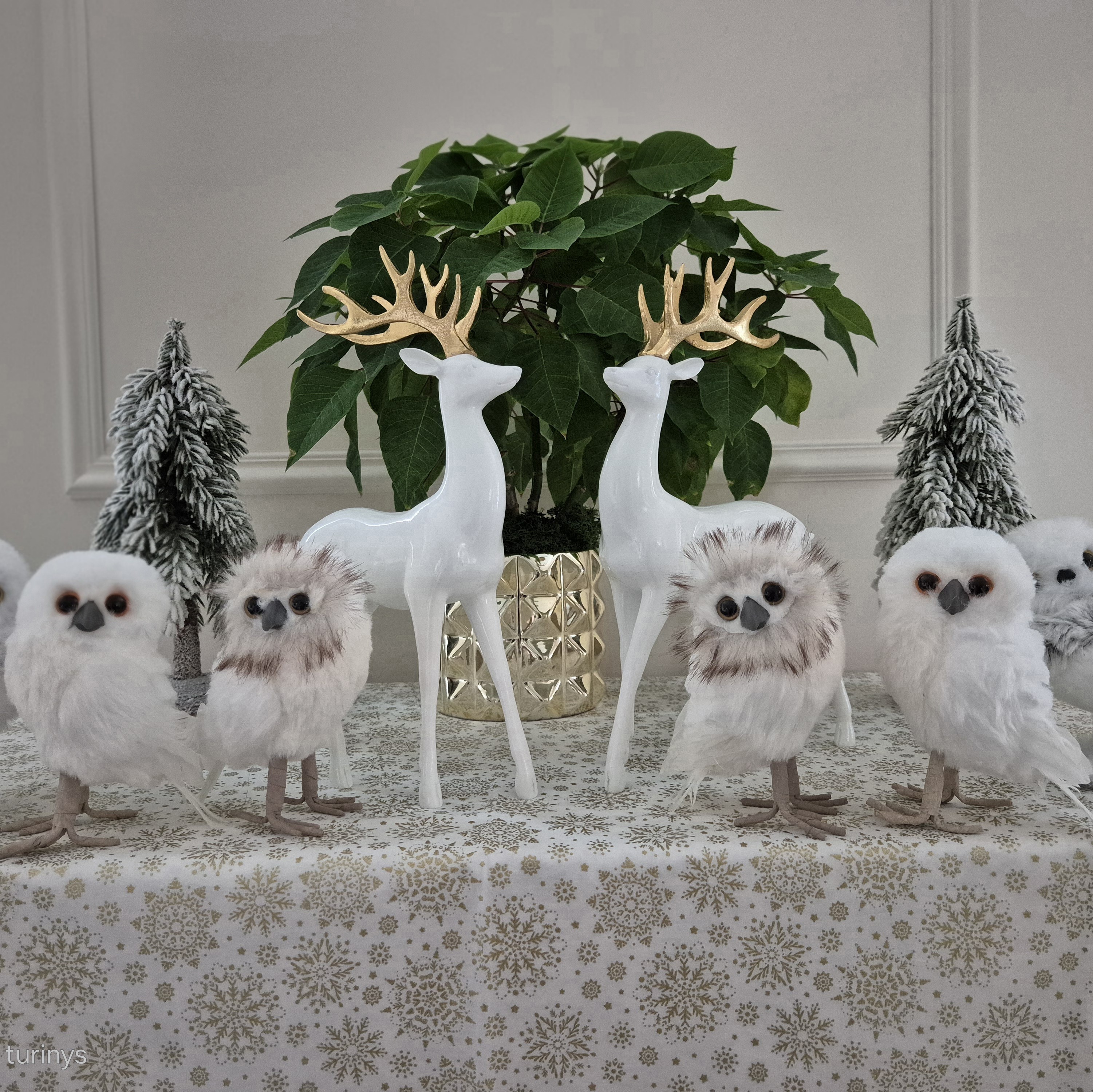 Dekoracija (pora, 2 vnt.) "SNIEGINĖS PELĖDOS II"