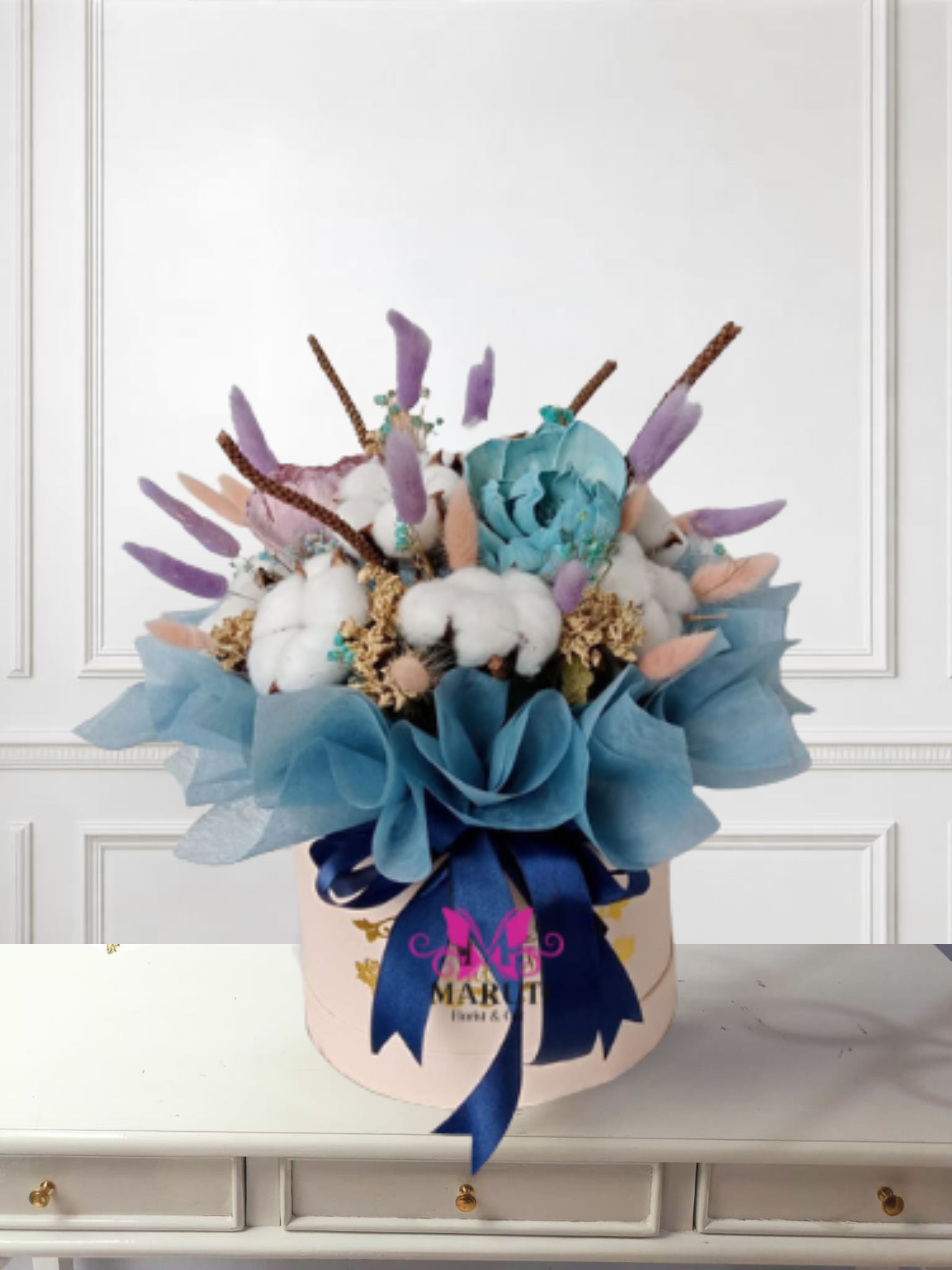 Elegant Blue Flower Box