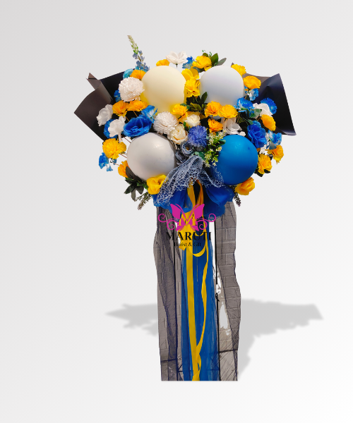 Standing Flower with Blue Baloon