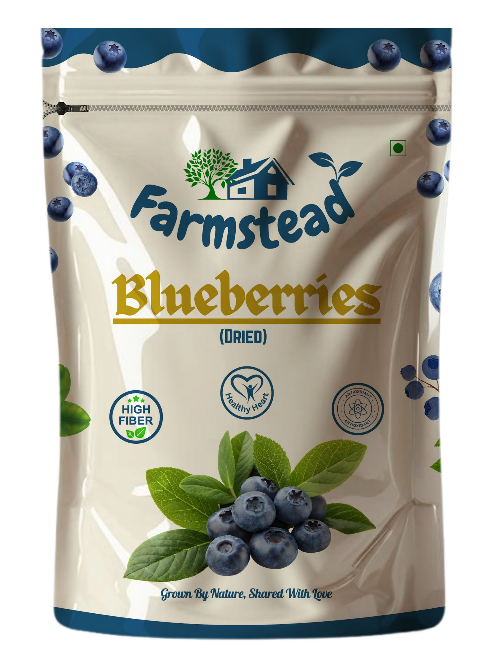 Farmstead Premium Blueberries 200 g (Pack of 2) || Rich in Antioxidants and Vitamin C & E || Non-GMO & No Preservatives || Ideal For Snacking