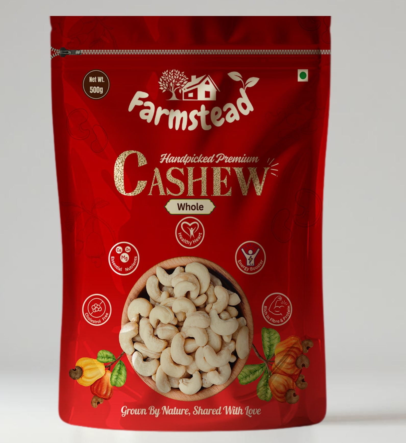 Farmstead Dry Fruits Combo Pack 1.35 Kg | American Almonds (500g), Cashew (500g), Pistachio (250g) and Makhana (100g)