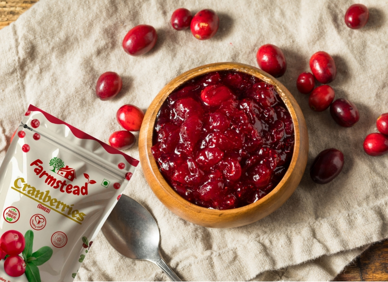 Farmstead Dried Cranberry || 200 Gram (Pack Of 2) || Dried Fruit, Berries, High Nutrient And Antioxidant || No Added Preservatives