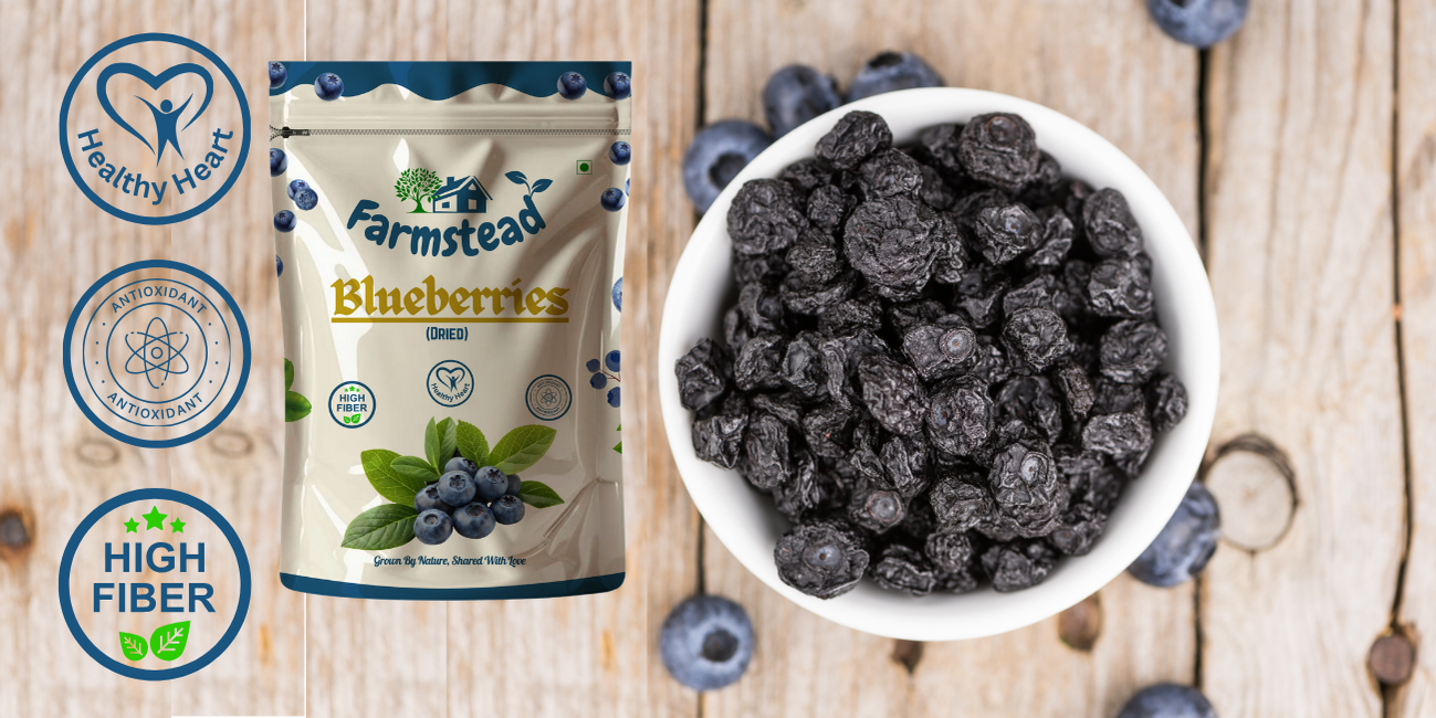 Farmstead Premium Blueberries 200 g (Pack of 2) || Rich in Antioxidants and Vitamin C & E || Non-GMO & No Preservatives || Ideal For Snacking